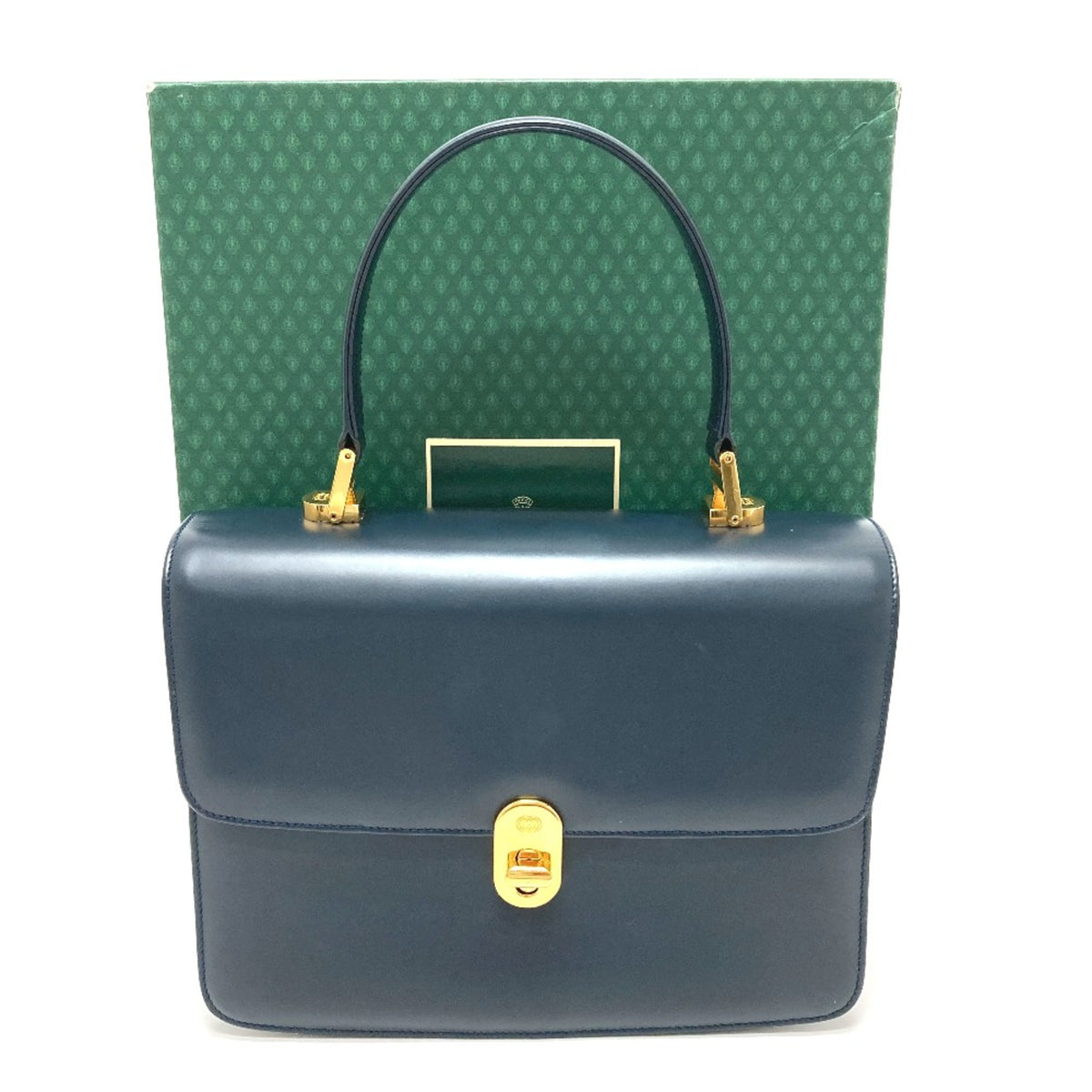 Gucci Navy Leather Handbag (Pre-Owned)