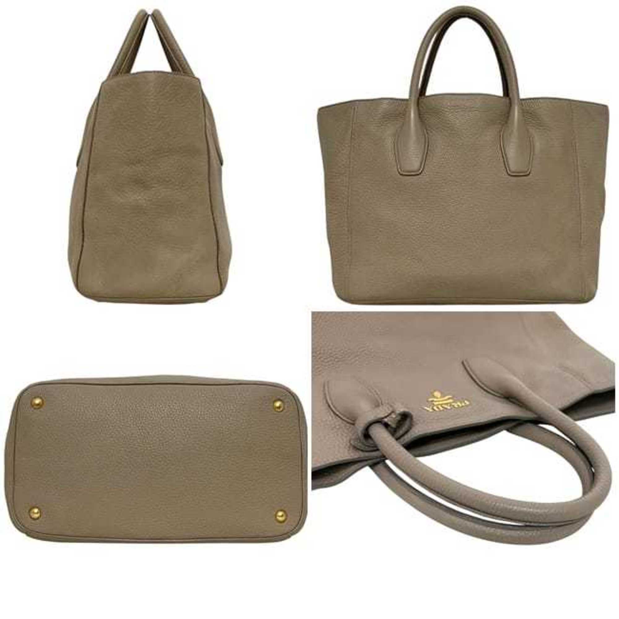 Prada Beige Leather Tote Bag (Pre-Owned)