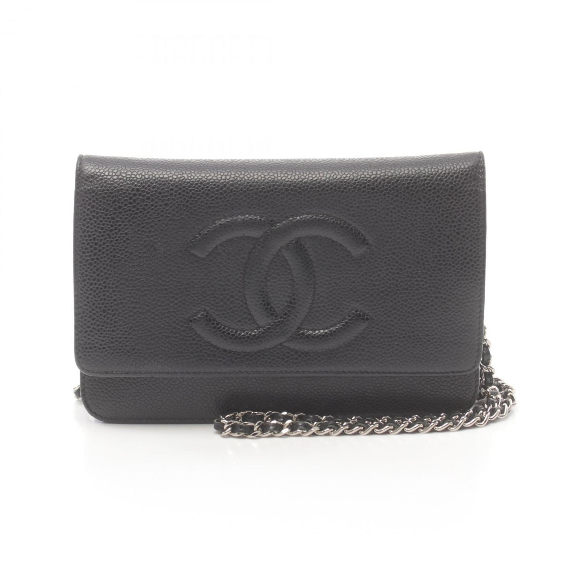 Chanel Caviar Skin Black Caviar Leather Shoulder Bag (Pre-Owned)