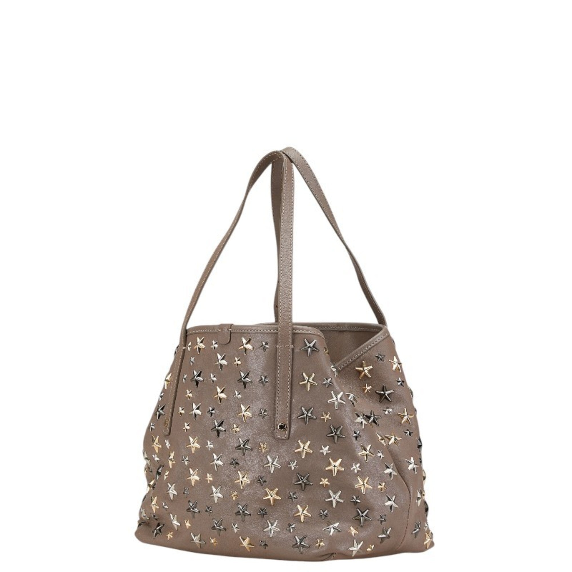 Jimmy Choo Grayish Leather Handbag Tote Bag (Pre-Owned)