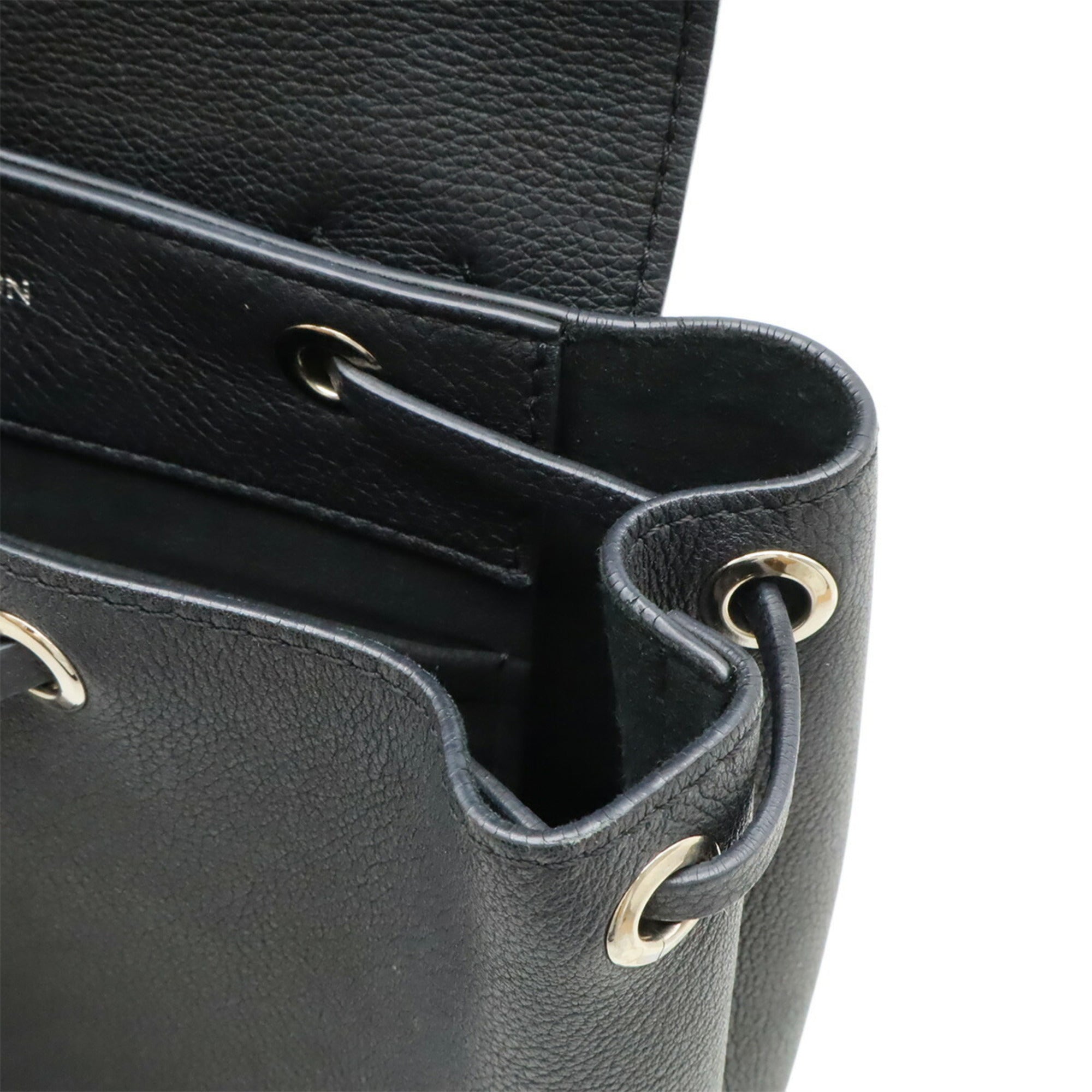 Louis Vuitton Noir Leather Backpack (Pre-Owned)
