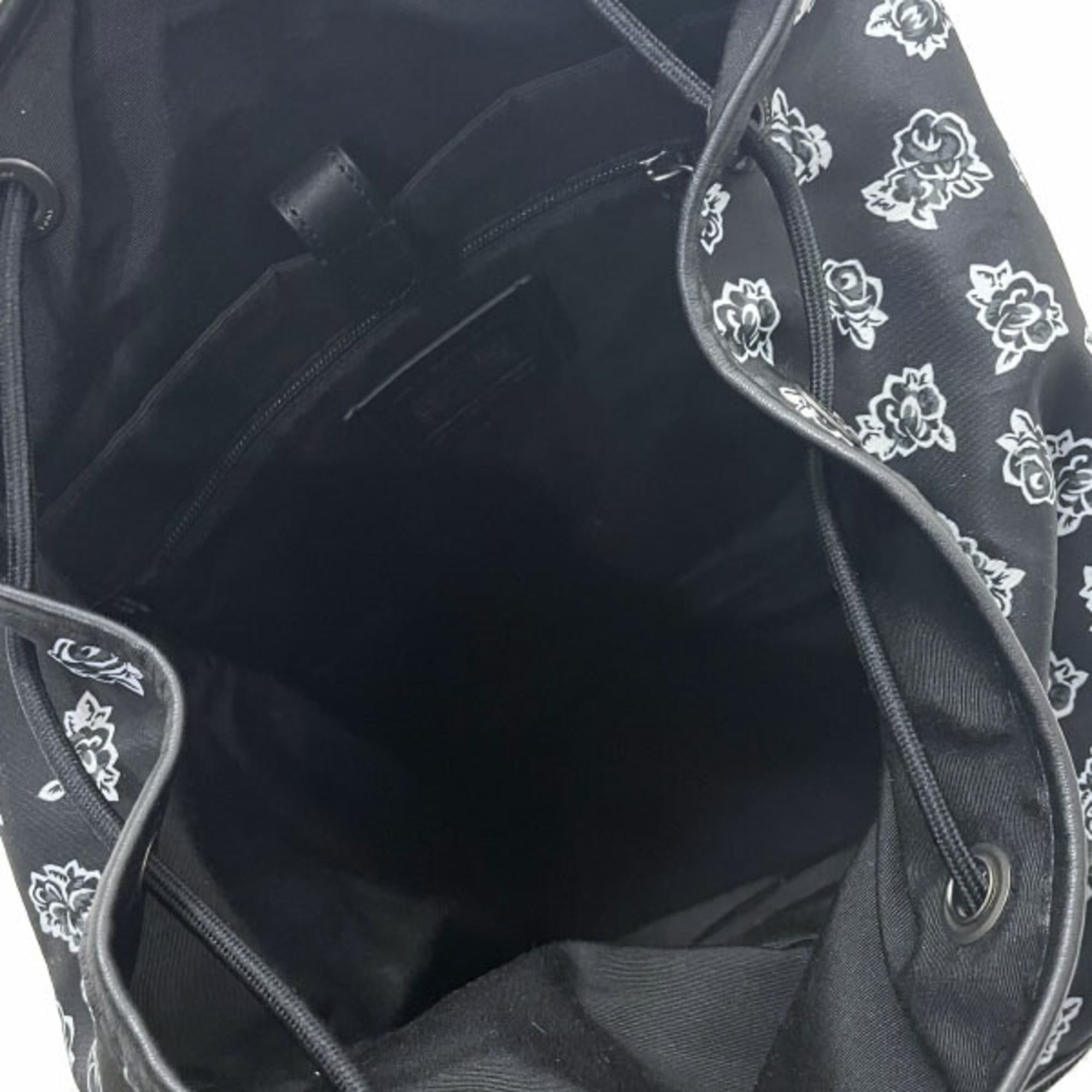 Coach Black White Nylon Leather Backpack (Pre-Owned)