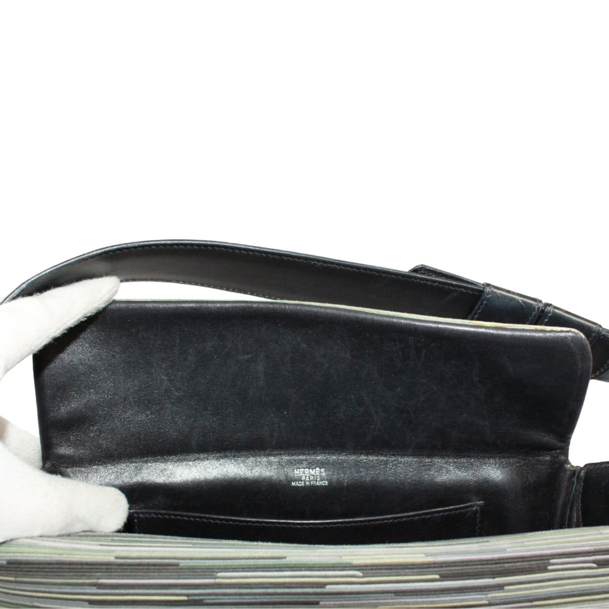 Hermes Black Green Vibrato Leather Leather Shoulder Bag (Pre-Owned)