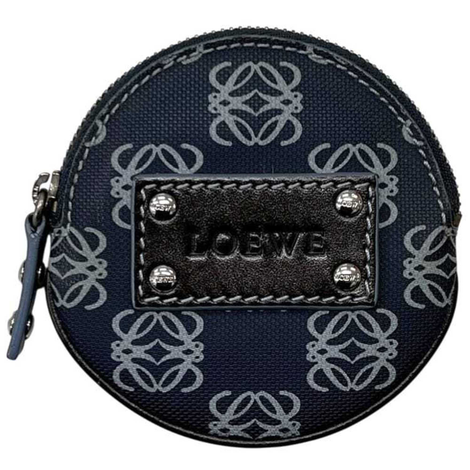 Loewe Navy Pvc Leather Coin Purse/Coin Case (Pre-Owned)