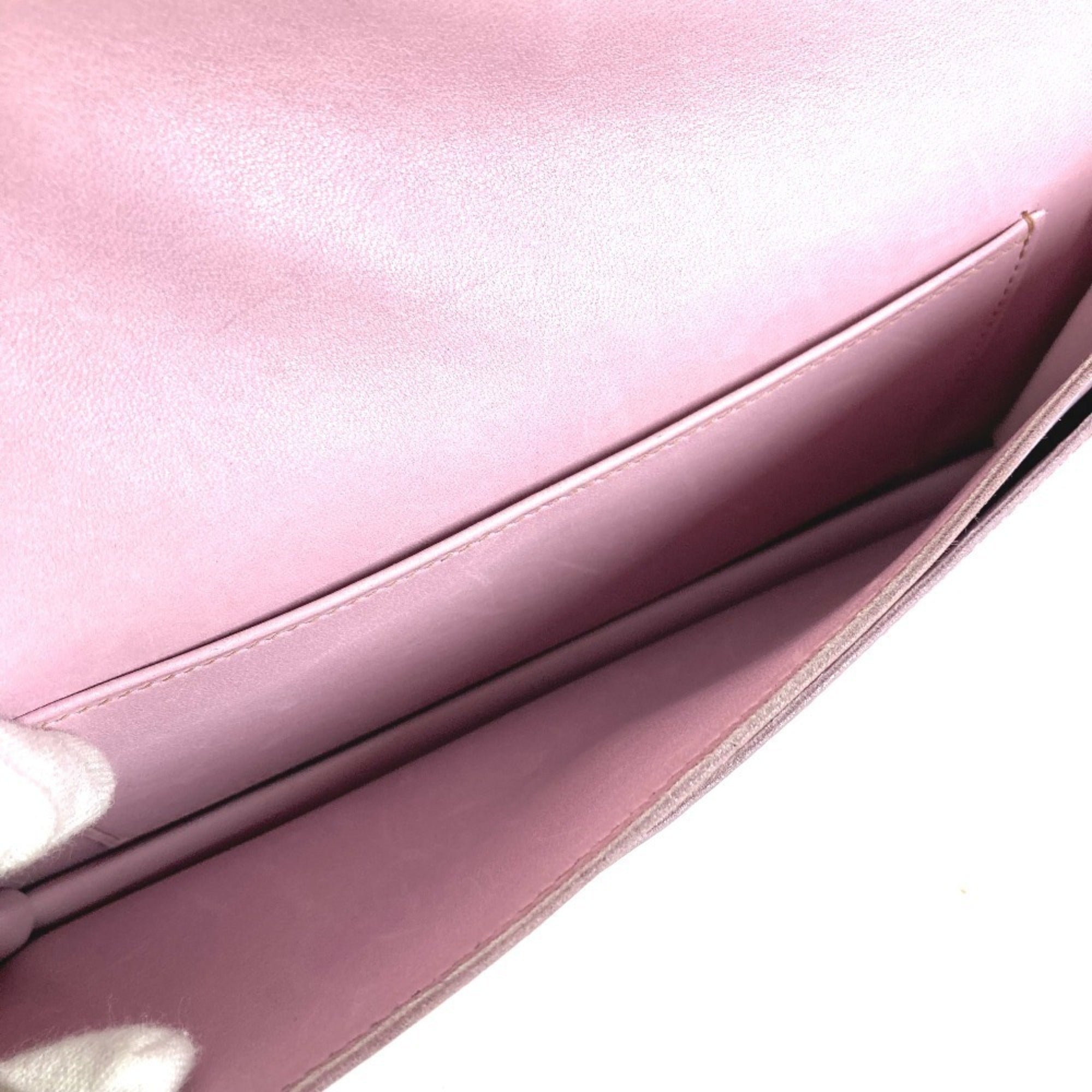 Hermes Pink Purple Leather Clutch Bag Handbag Pouch (Pre-Owned)