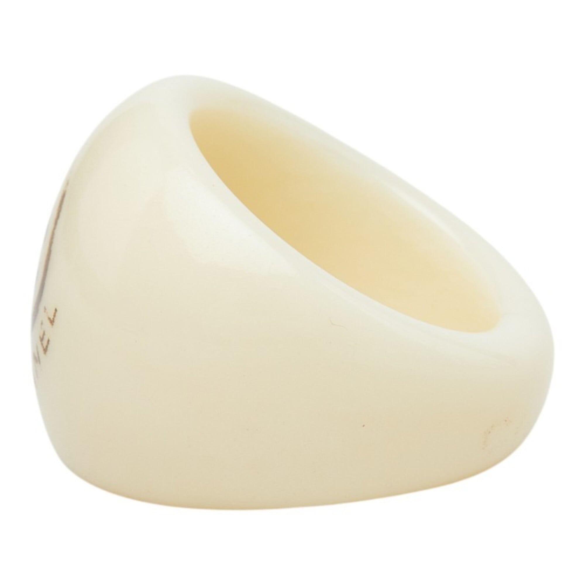 Chanel Ivory Plastic Band Ring (Pre-Owned)