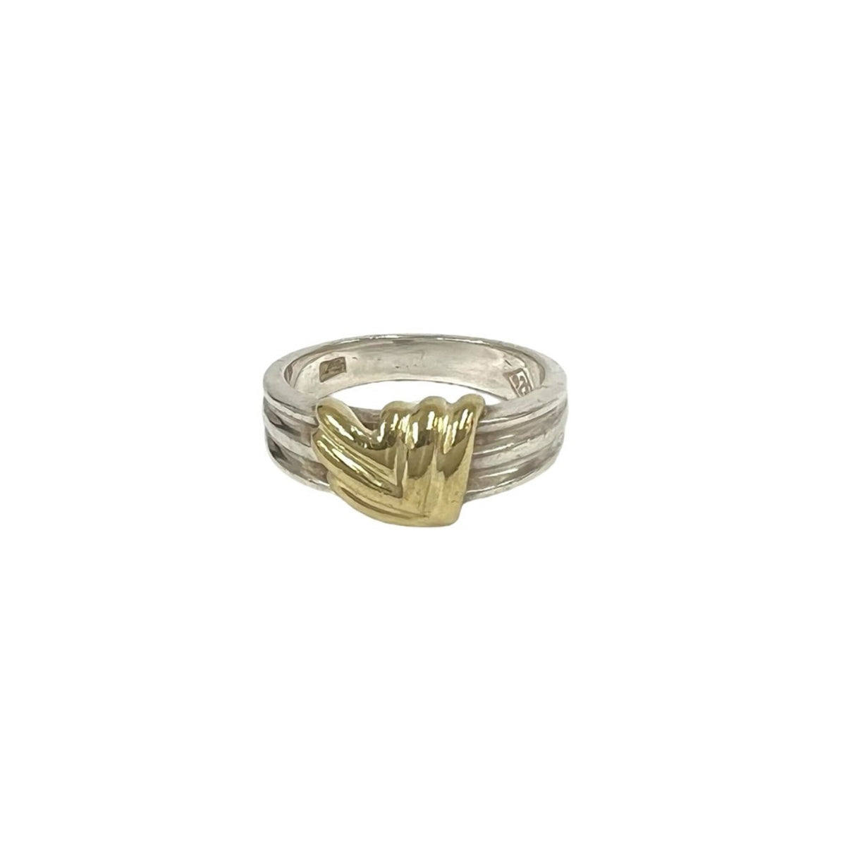 Tiffany Gold Silver Yellow Gold (18K) Silver 925 Band Ring (Pre-Owned)