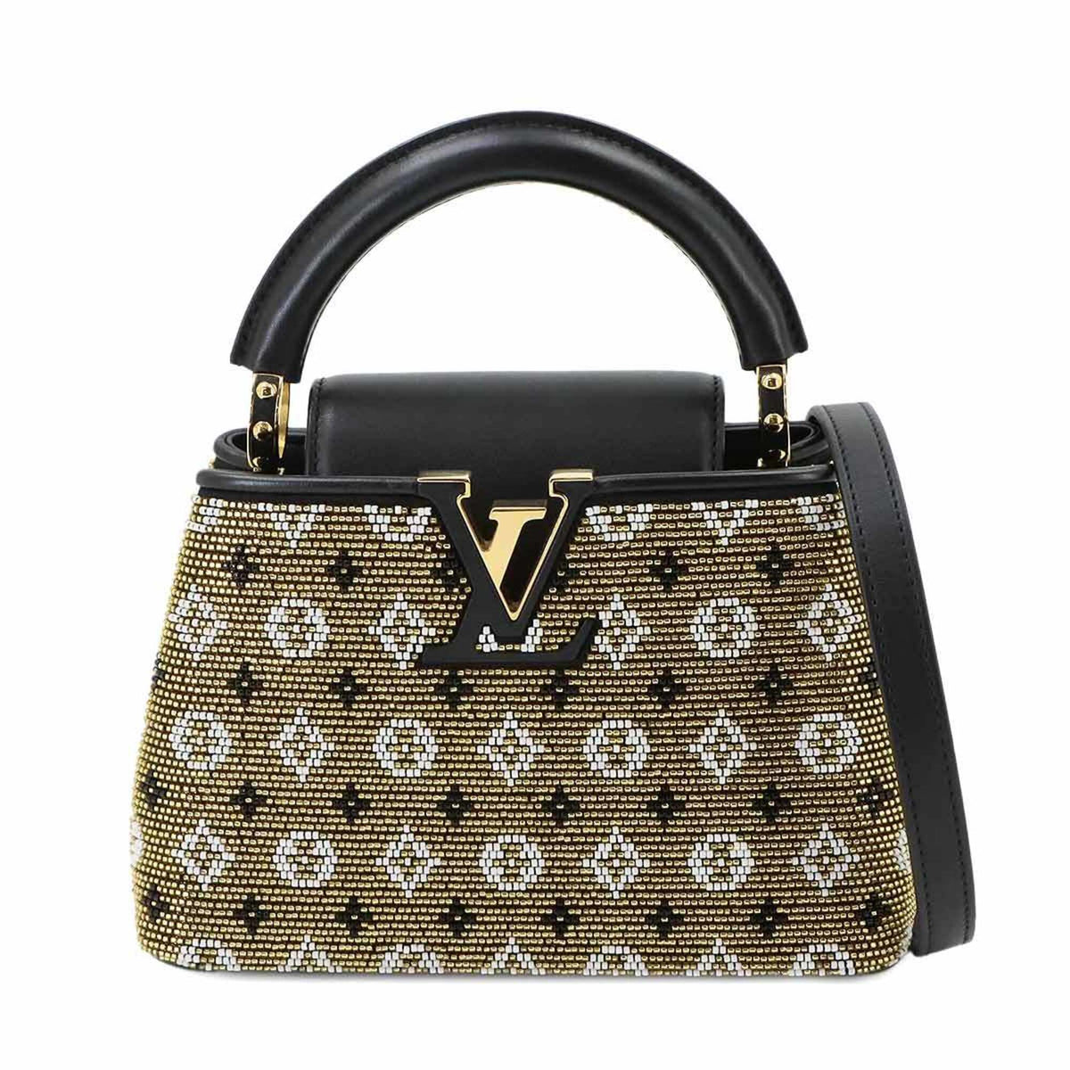 Louis Vuitton Black Gold Noir Leather Handbag (Pre-Owned)