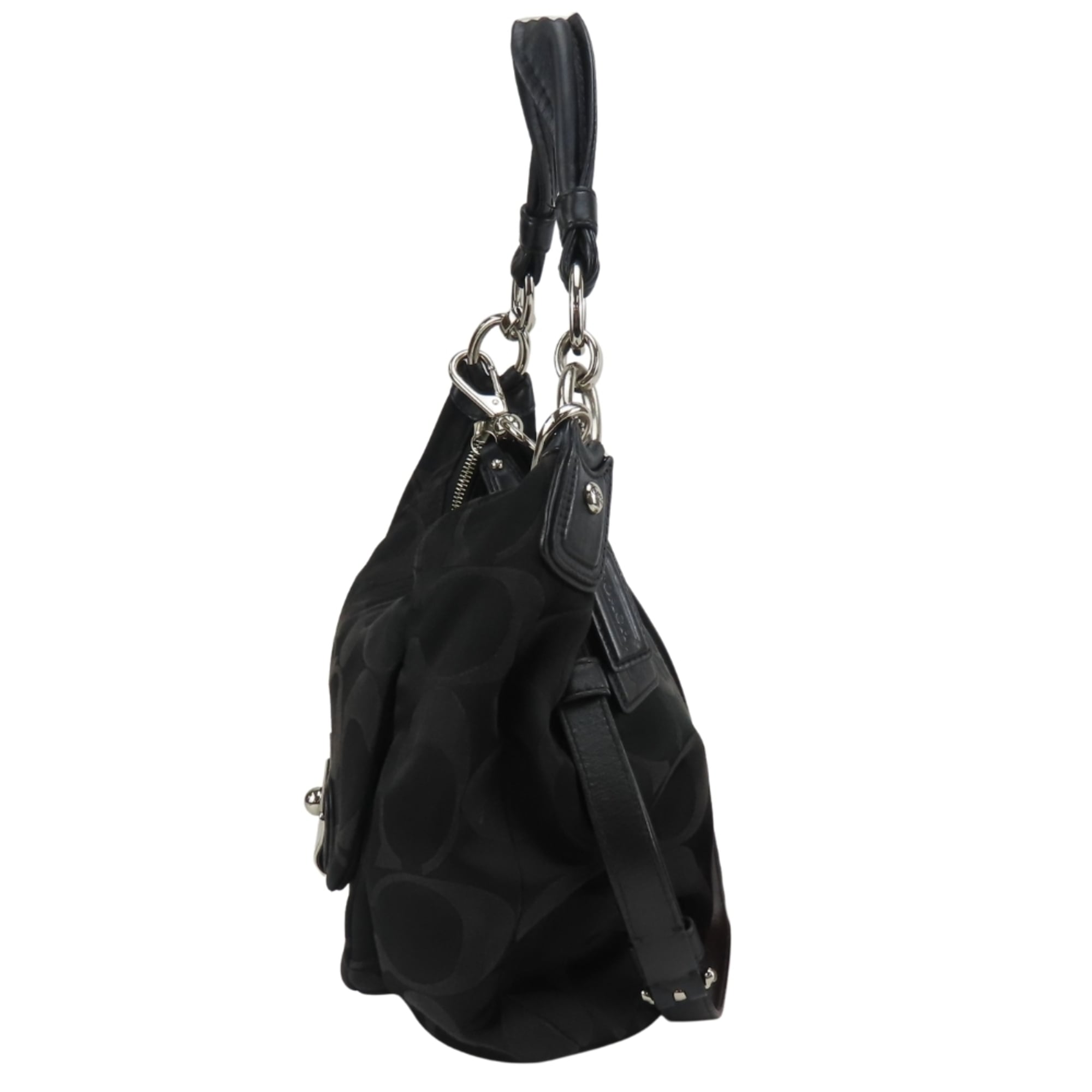 Coach Black Signature Line Shoulder Bag (Pre-Owned)