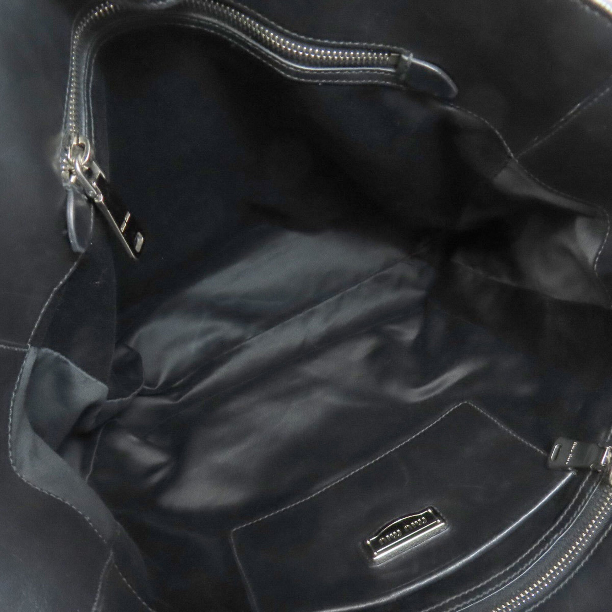 Miu Miu Black Leather Tote Bag (Pre-Owned)