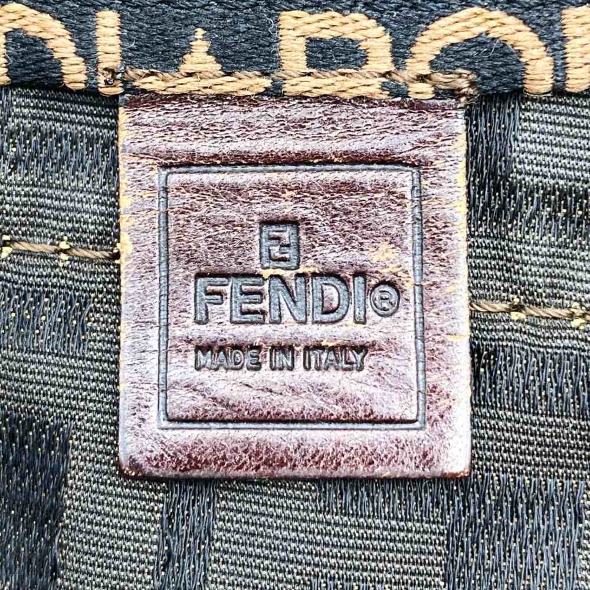 Fendi Zucca Brown Nylon Leather Eco-Bag Handbag Tote Bag (Pre-Owned)