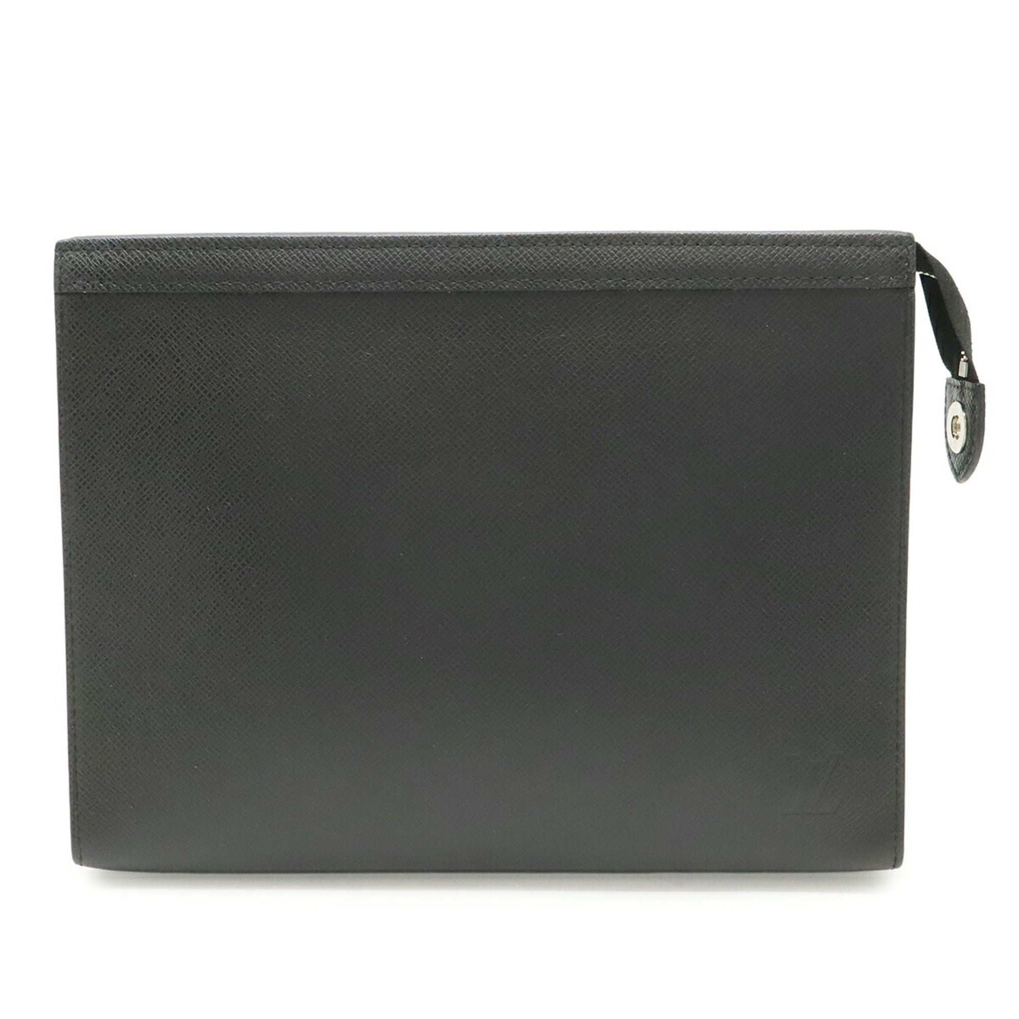 Louis Vuitton Black Noir Taiga Leather Clutch Bag Pochette (Pre-Owned)