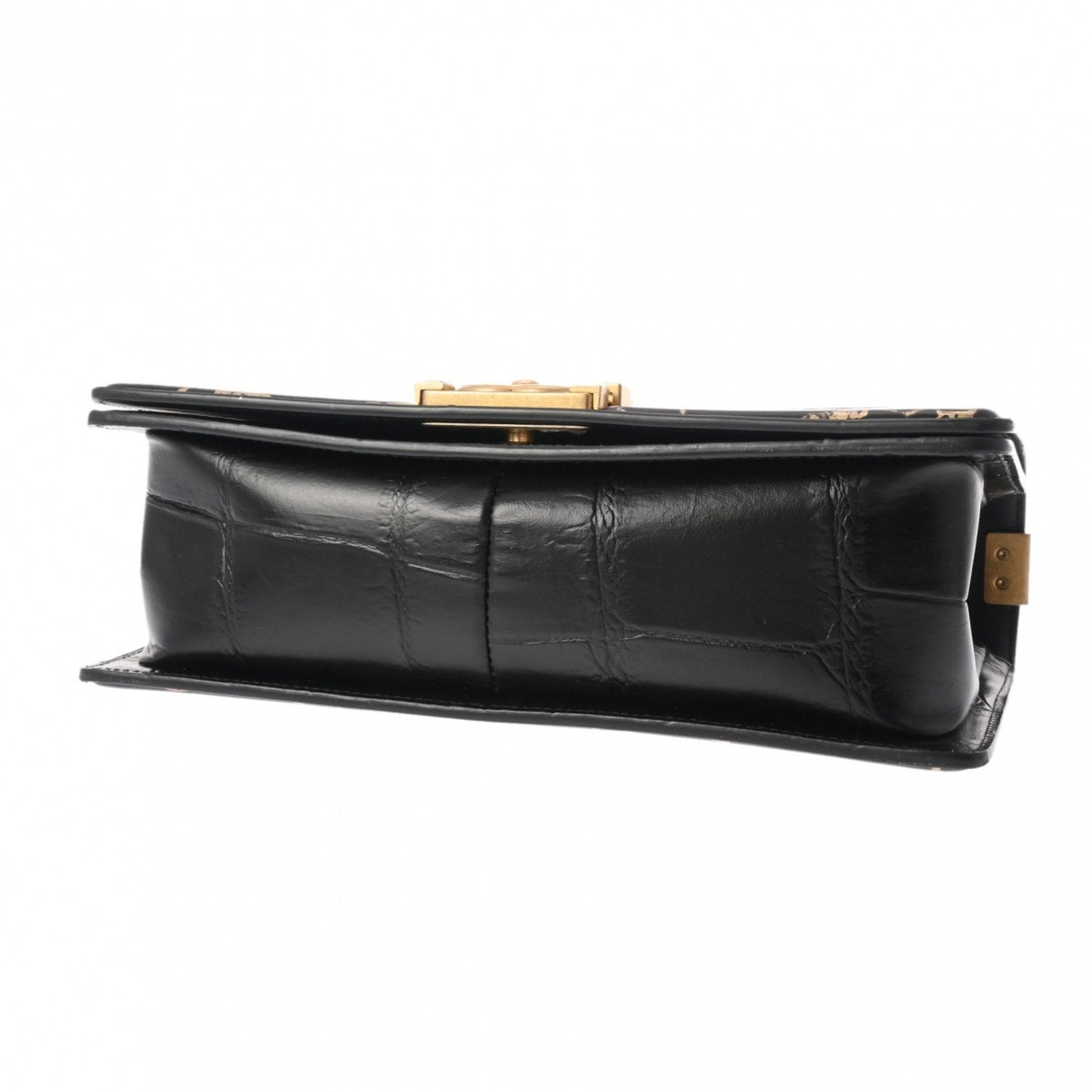 Chanel Boy Chanel Black Leather Shoulder Bag (Pre-Owned)