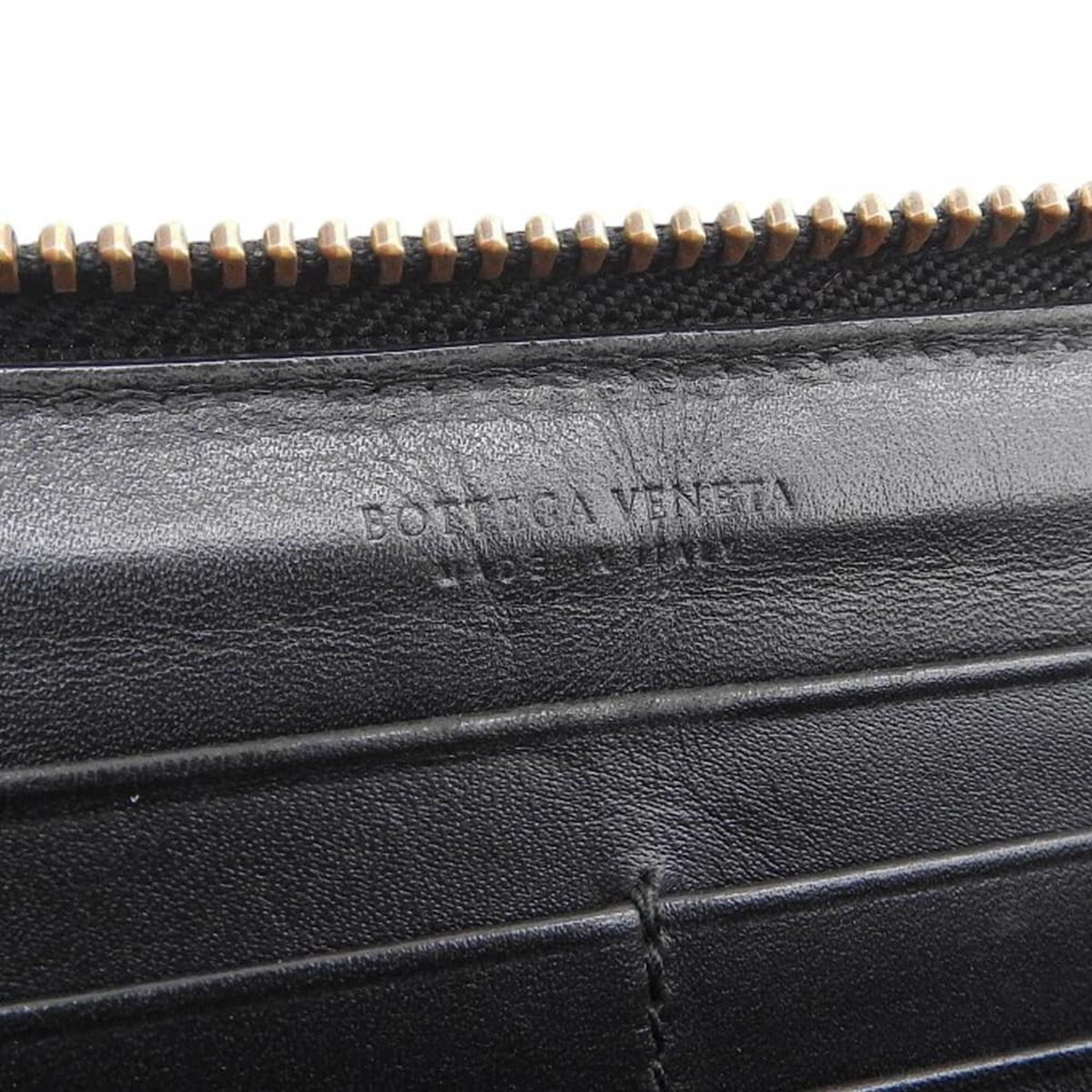 Bottega Veneta Black Intrecciato Long Wallet (Bi-Fold) (Pre-Owned)