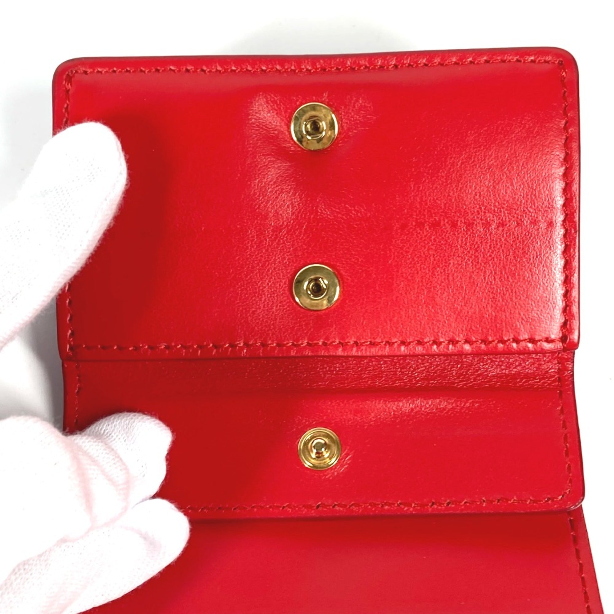 Burberry Red Leather Wallet (Bi-Fold) (Pre-Owned)