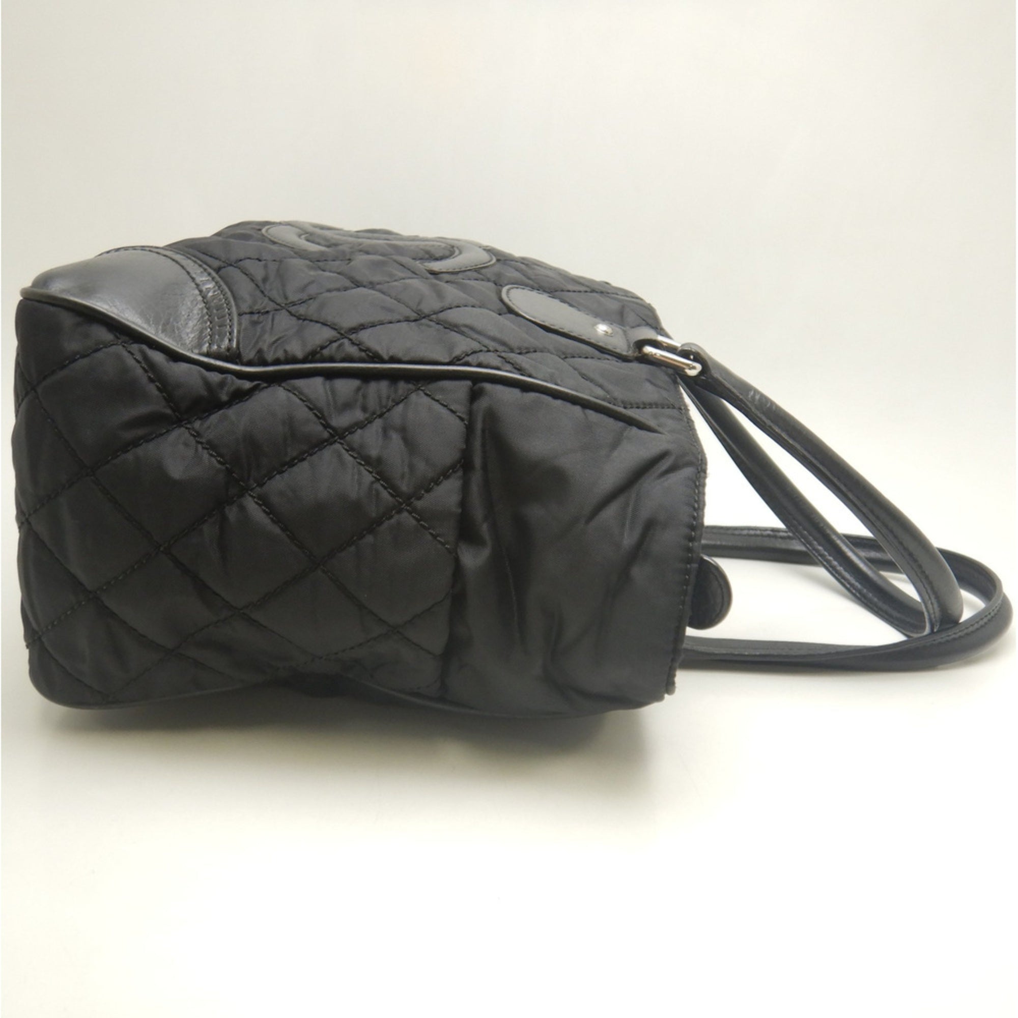 Chanel Black Nylon Leather Tote Bag (Pre-Owned)