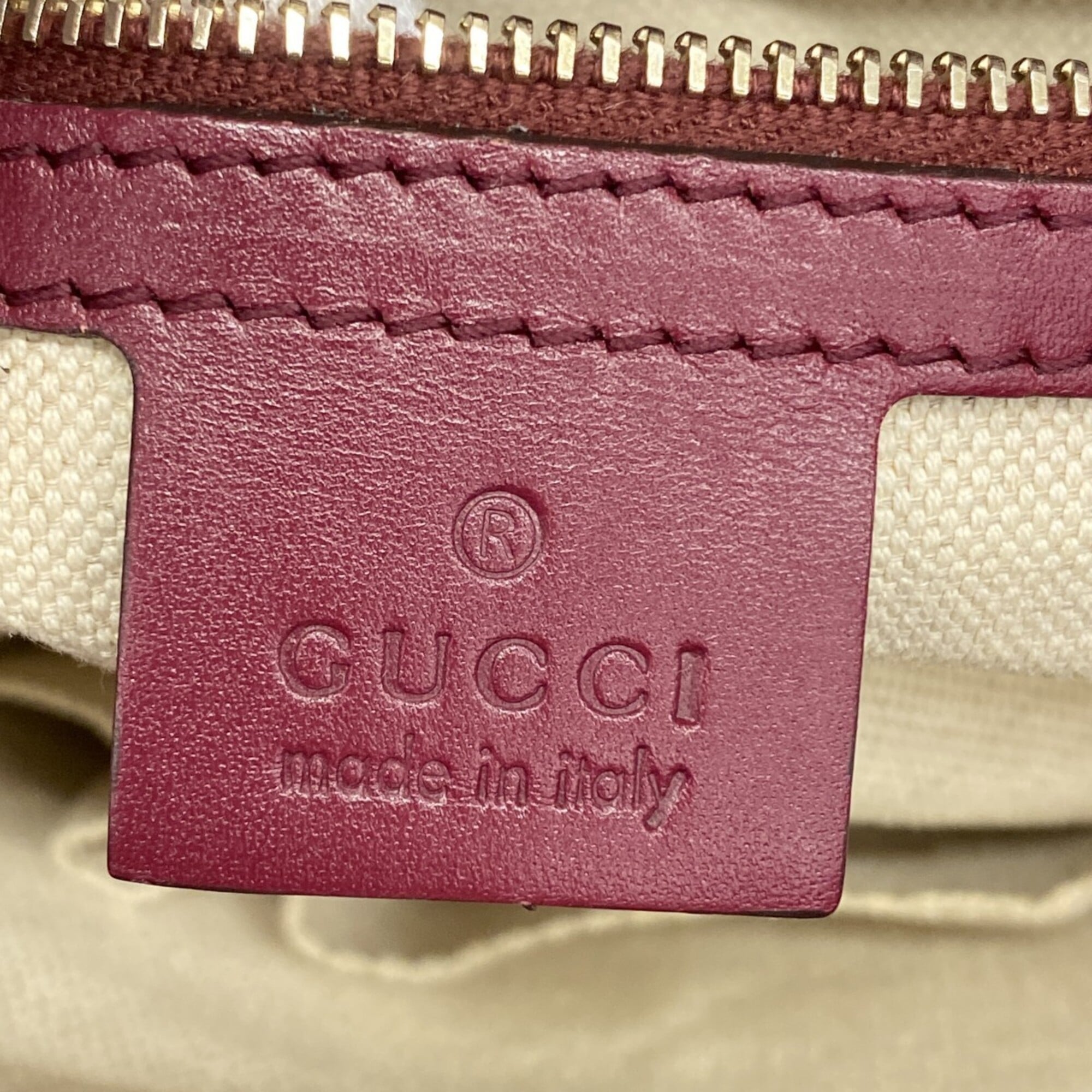 Gucci Bordeaux Brown Canvas Tote Bag (Pre-Owned)