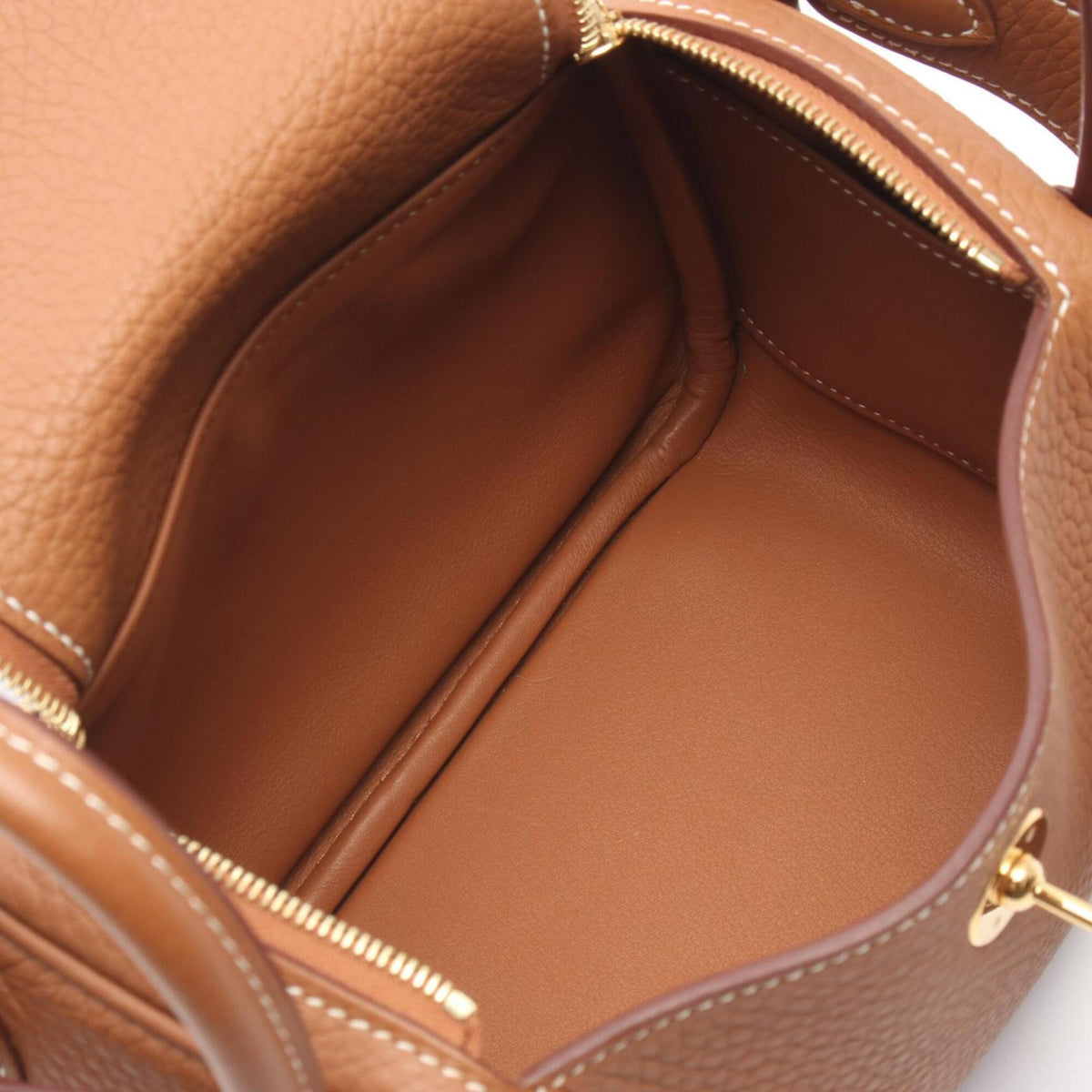 Hermes Brown Gold Brown Taurillon Clemence Leather Handbag Shoulder Bag (Pre-Owned)