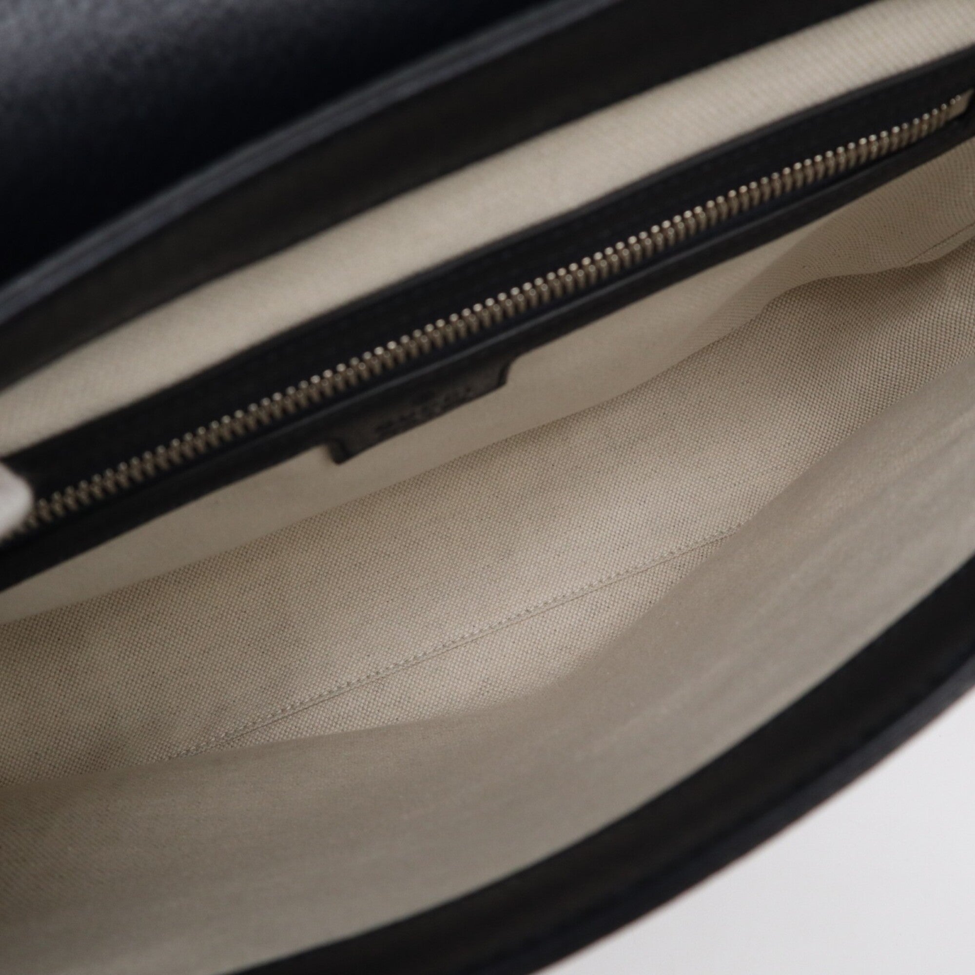 Gucci Ophidia Navy Black Canvas Leather Shoulder Bag (Pre-Owned)