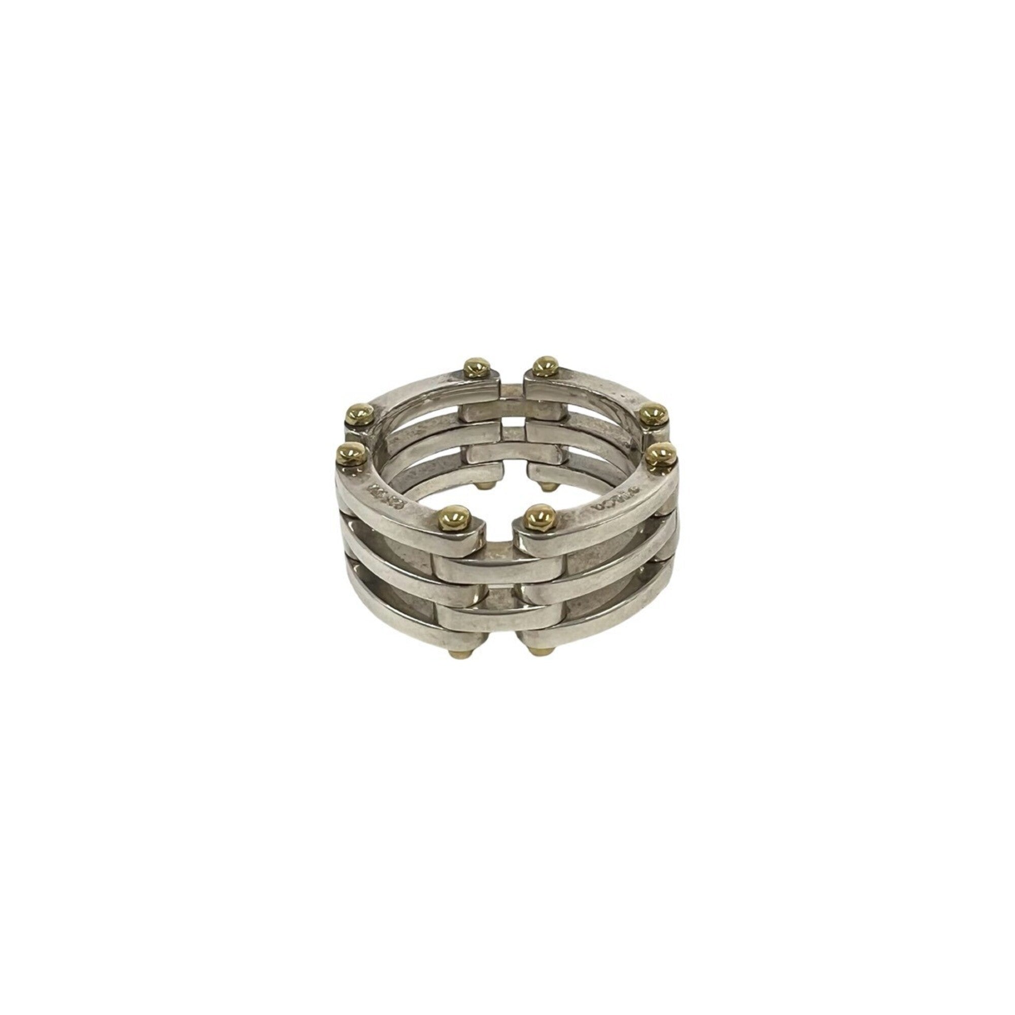 Tiffany Silver Yellow Gold (18K) Silver 925 Band Ring (Pre-Owned)