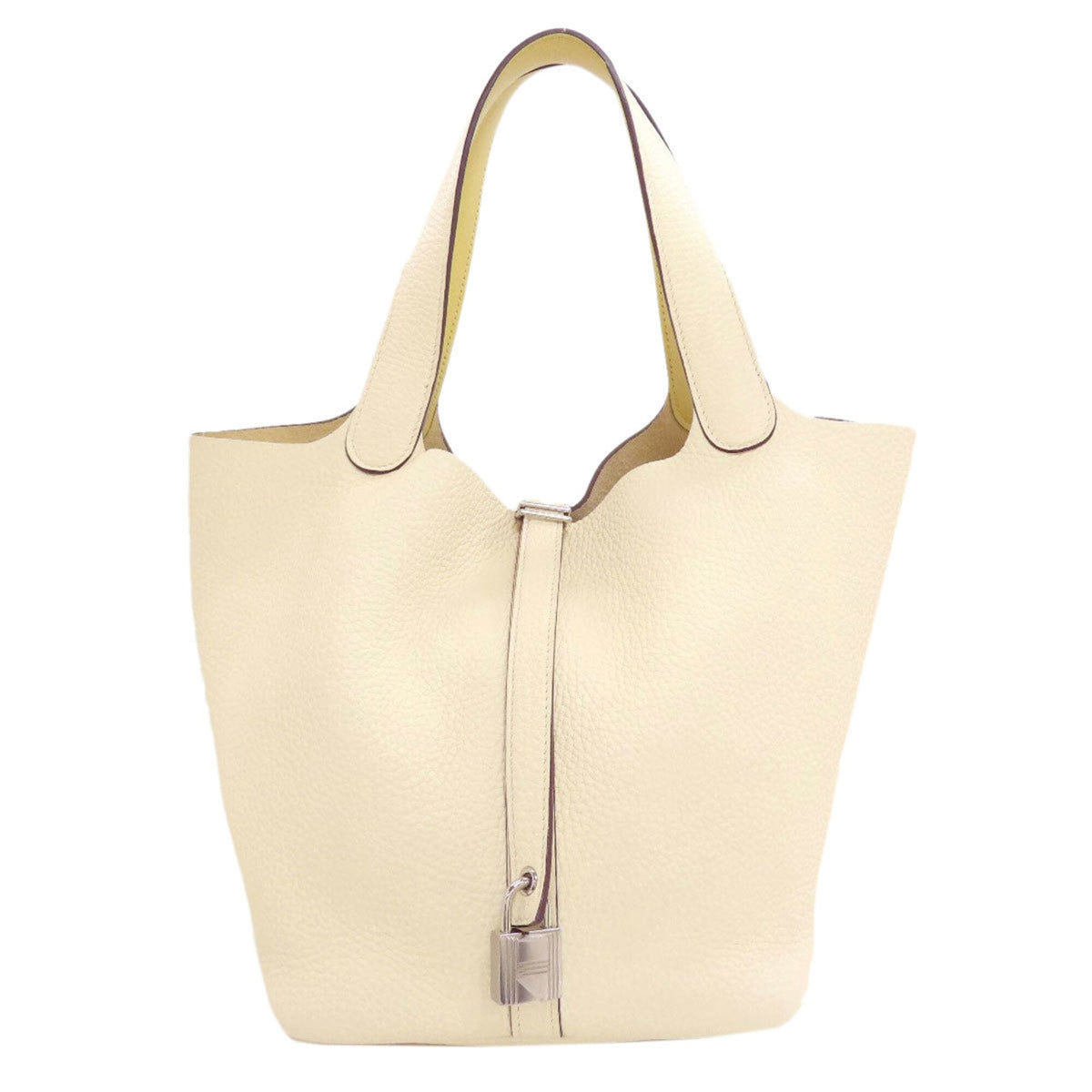 Hermes Picotin Ivory Taurillon Clemence Leather Handbag (Pre-Owned)