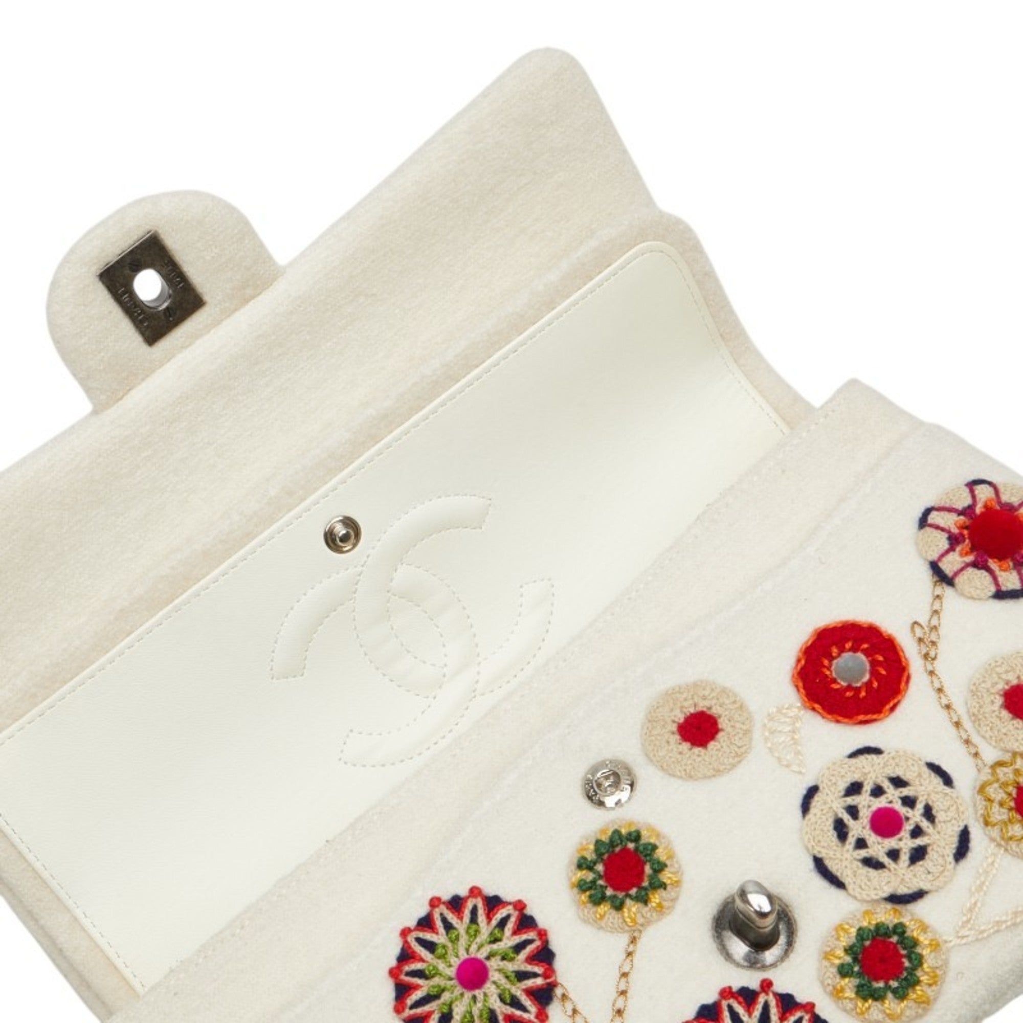 Chanel Matelasse Beige Multi-Color Cotton Handbag Shoulder Bag (Pre-Owned)