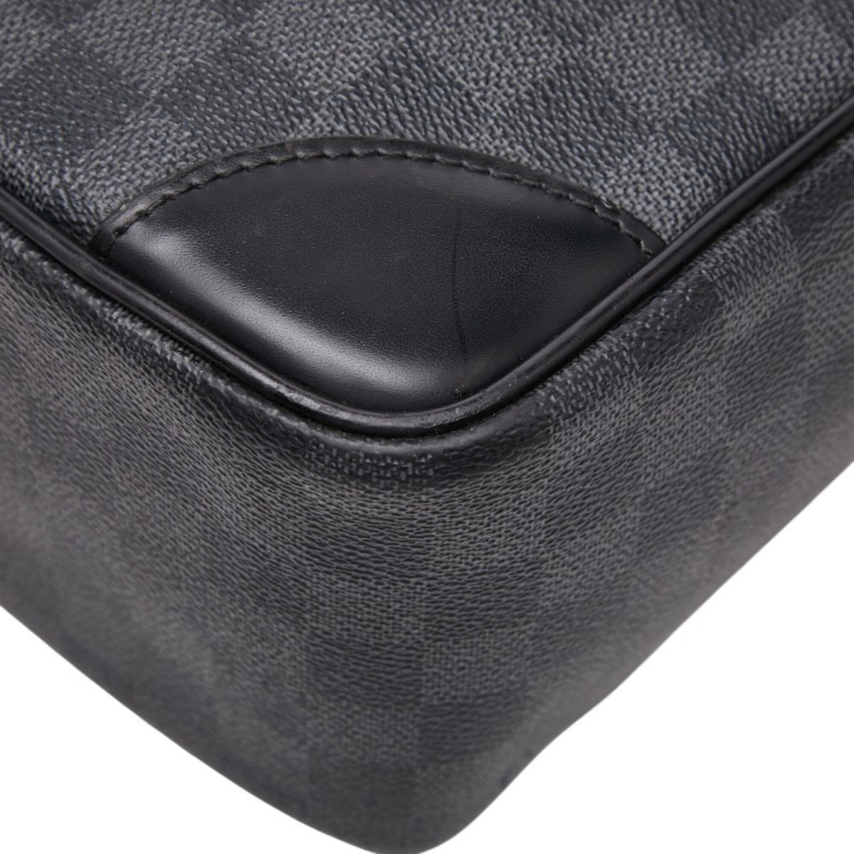 Louis Vuitton Black Gray Pvc Leather Briefcase (Pre-Owned)