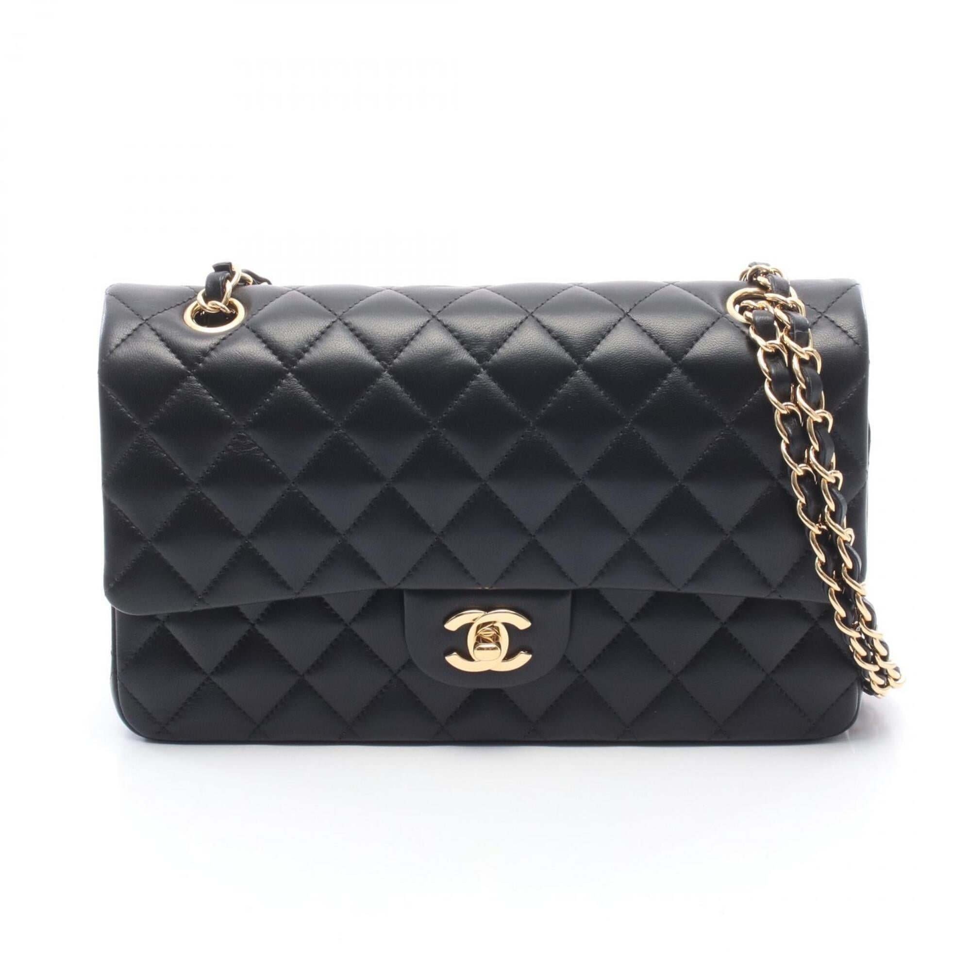 Chanel Black Leather Handbag Shoulder Bag (Pre-Owned)