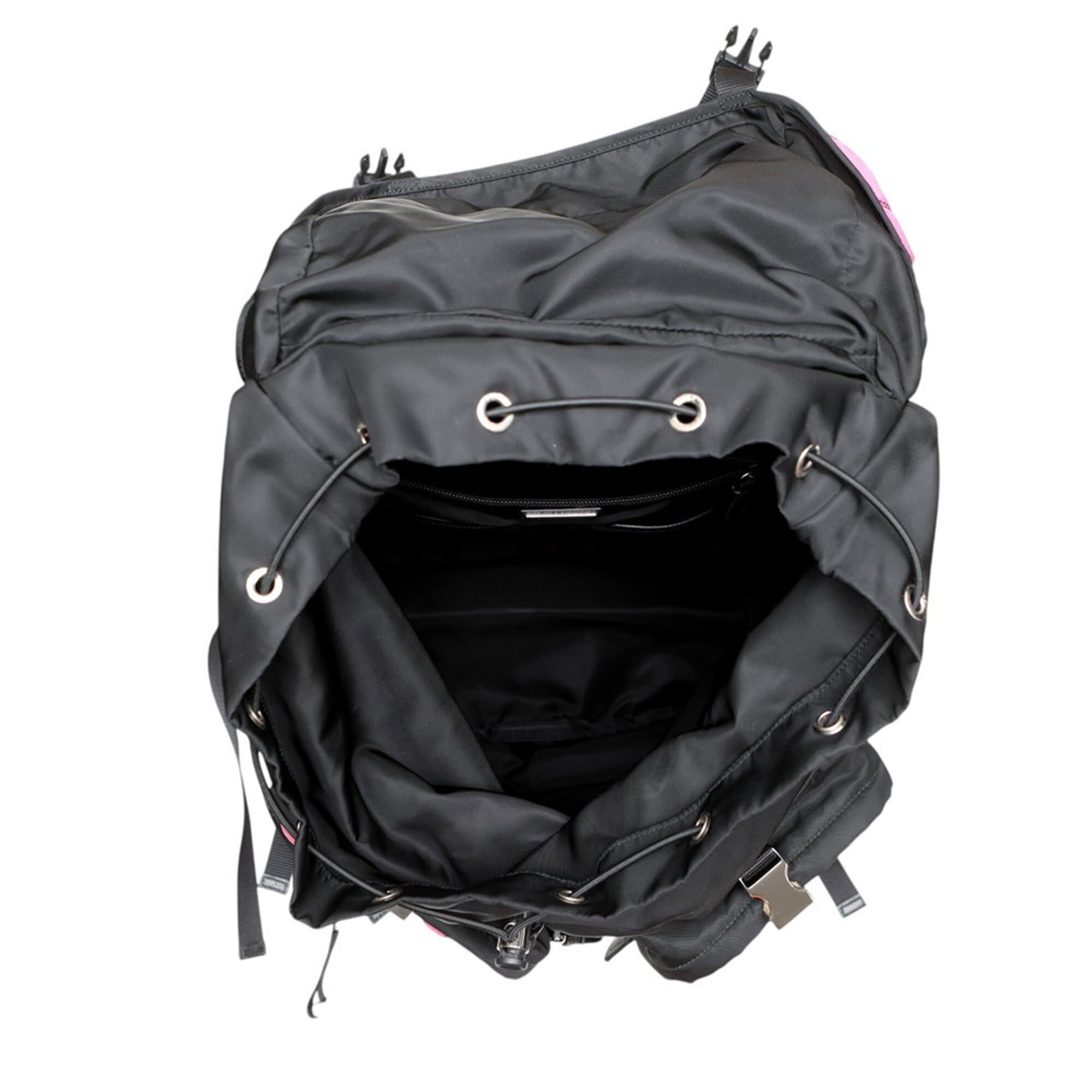 Prada Black Multi-Color Nylon Leather Backpack (Pre-Owned)