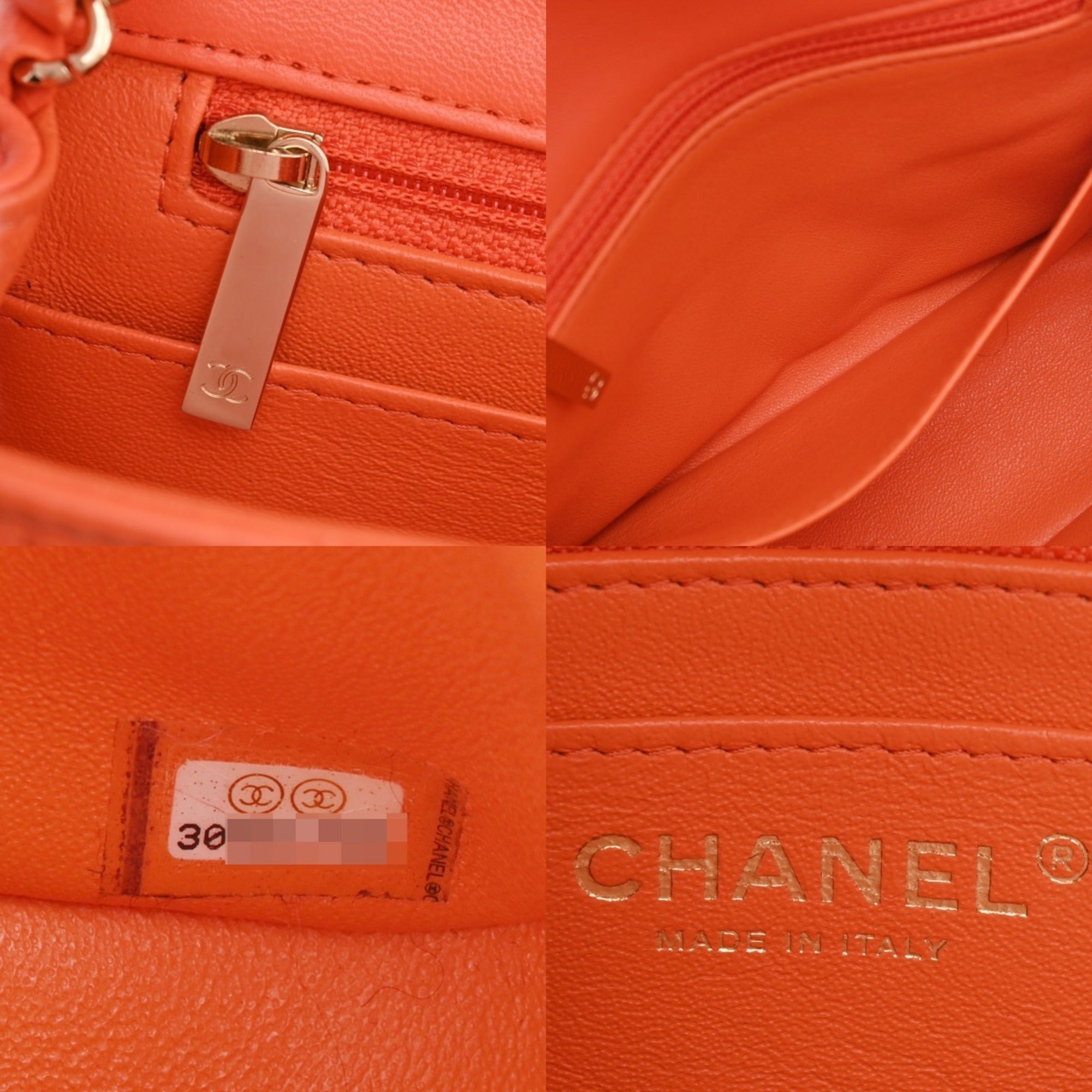 Chanel Orange Leather Shoulder Bag (Pre-Owned)