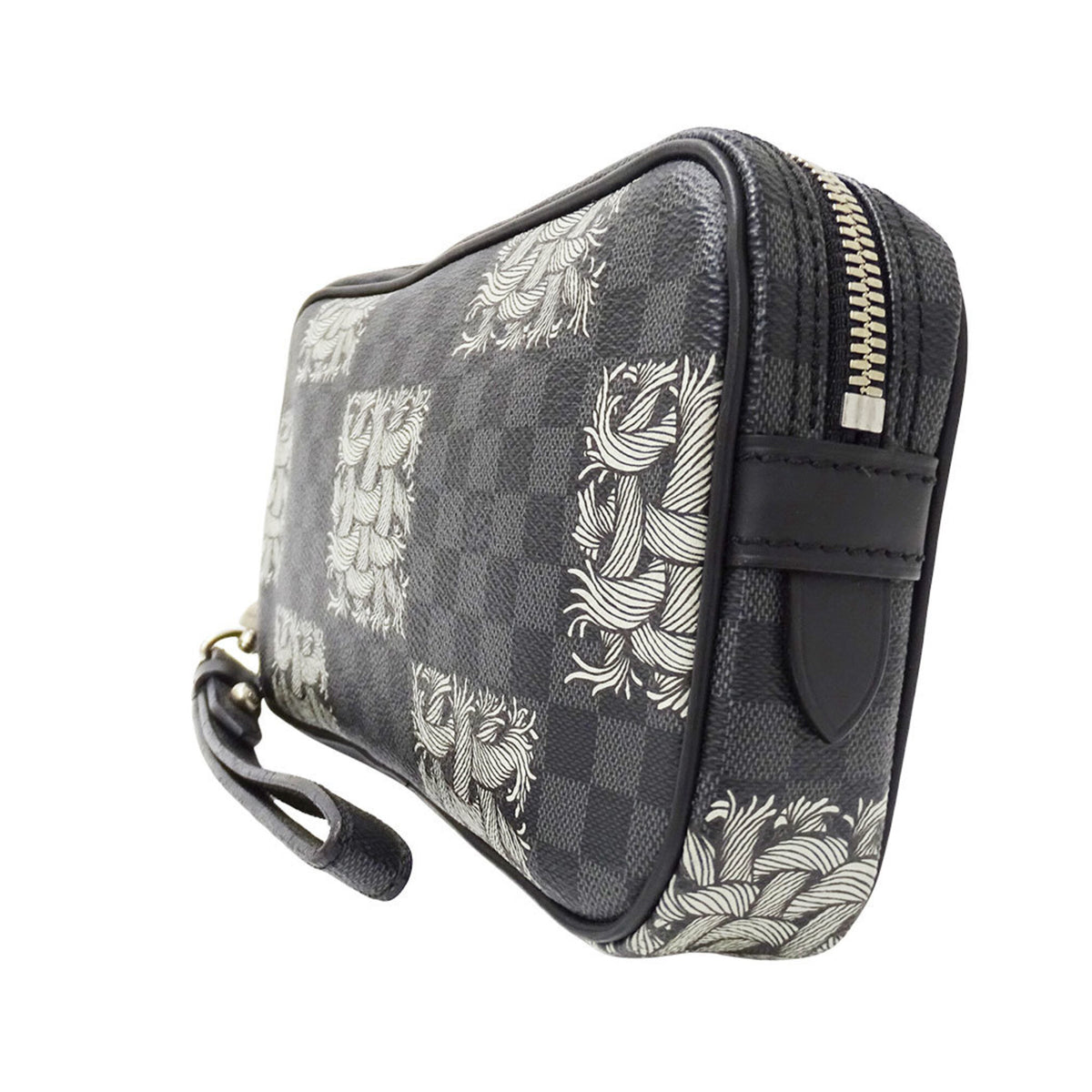 Louis Vuitton Black Galle Damier Graphite Clutch Bag Handbag (Pre-Owned)