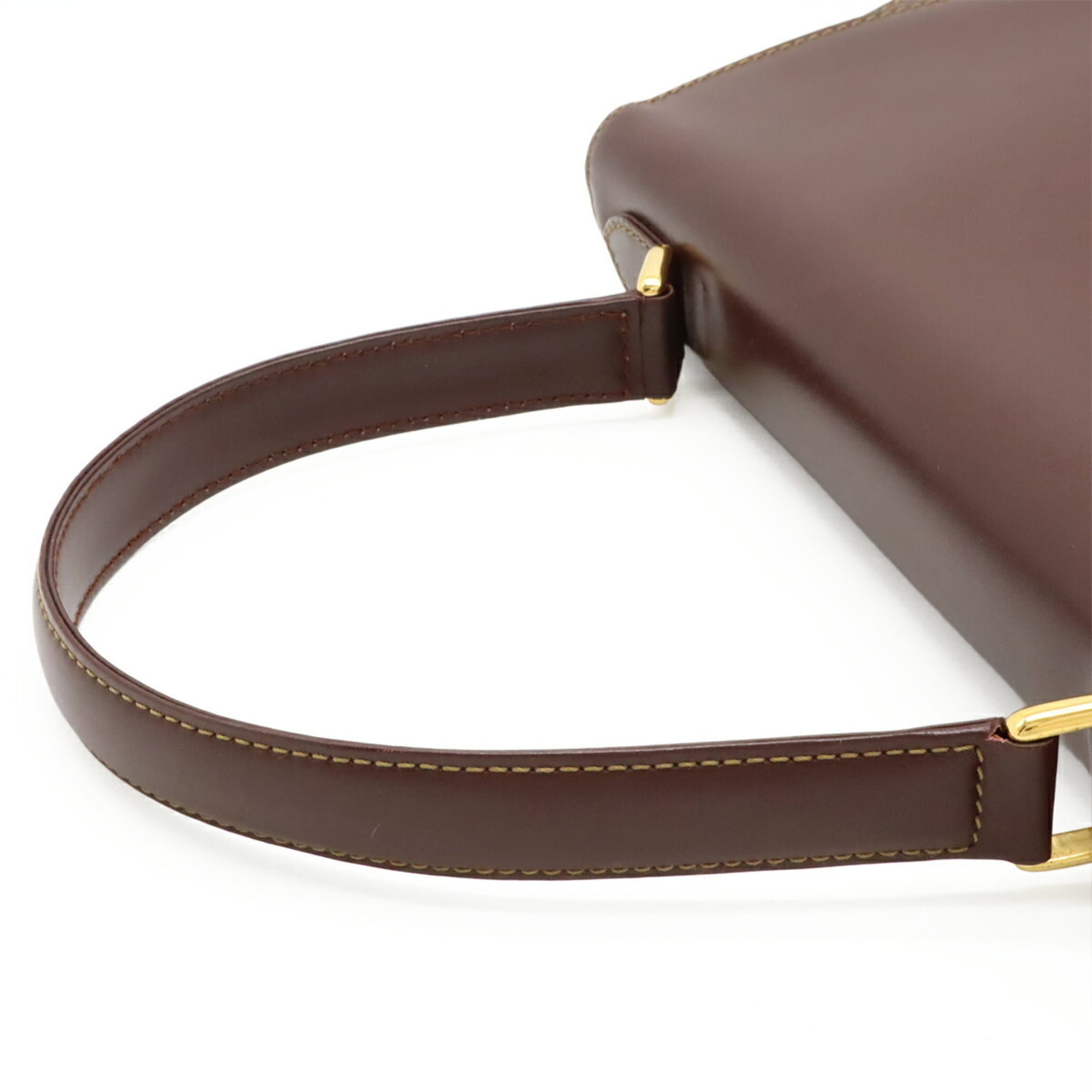 Cartier Bordeaux Leather Handbag (Pre-Owned)