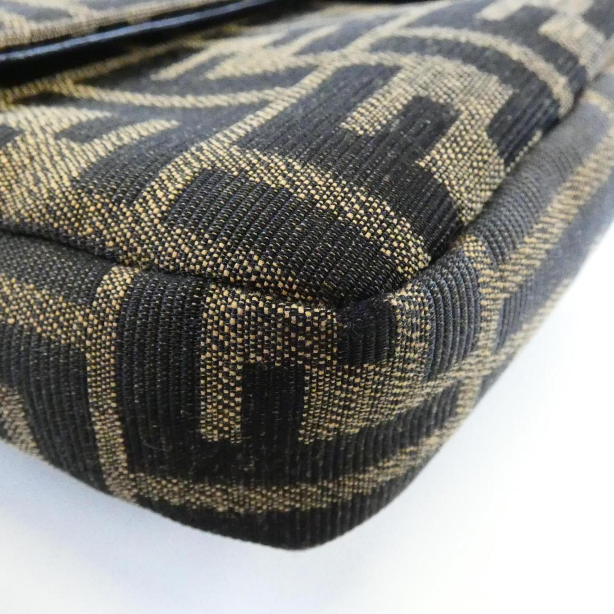 Fendi Silver Canvas Leather Fanny Pack (Pre-Owned)