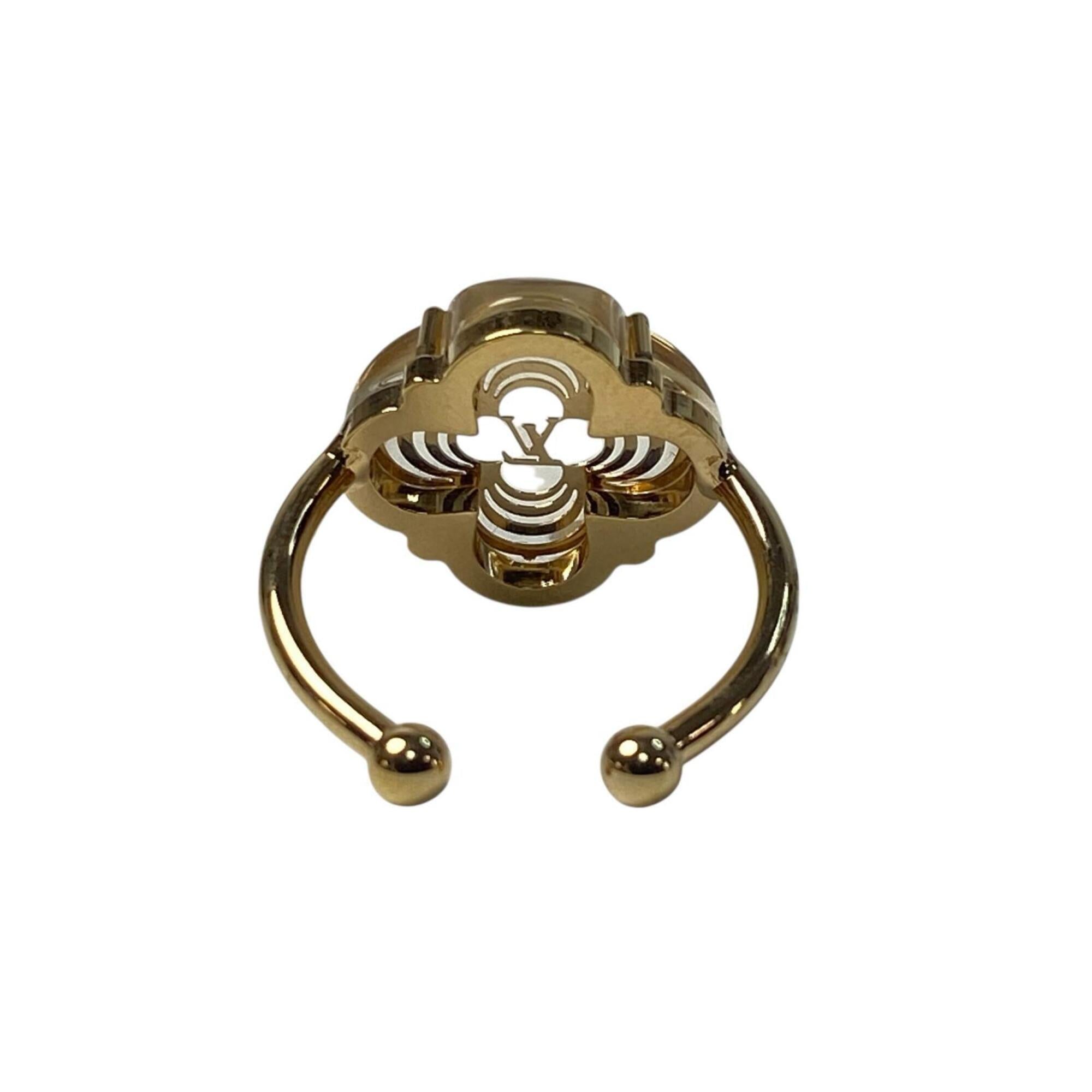Louis Vuitton Gold Clear Metal Band Ring (Pre-Owned)
