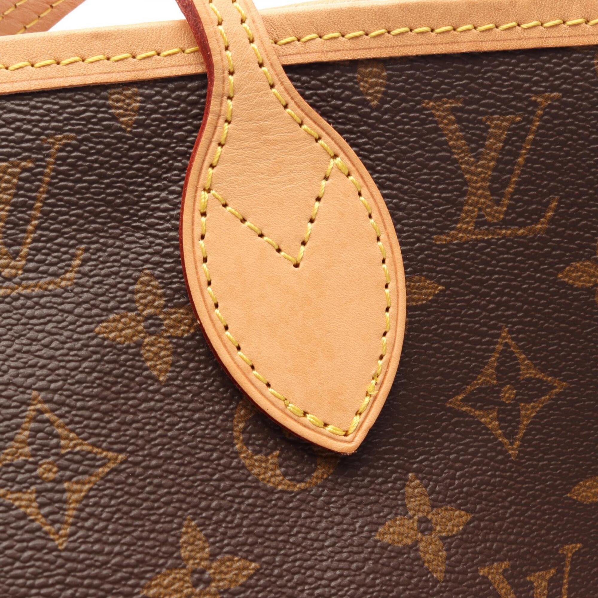 Louis Vuitton Brown Coated Canvas Leather Handbag Tote Bag (Pre-Owned)