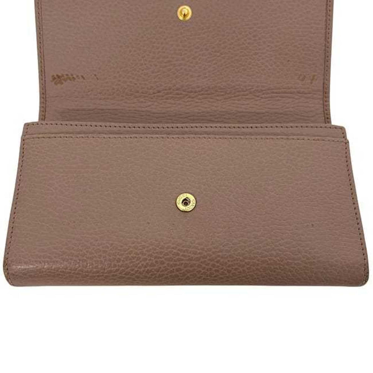 Gucci Pink Beige Leather Long Wallet (Bi-Fold) (Pre-Owned)