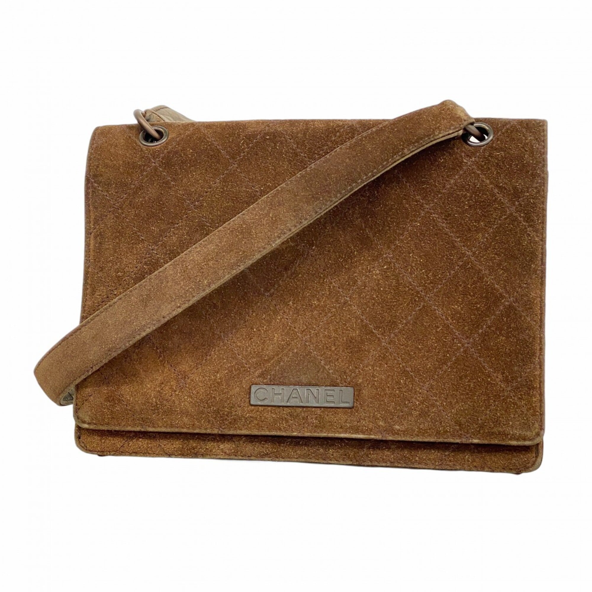 Chanel Dark Brown Suede Shoulder Bag (Pre-Owned)