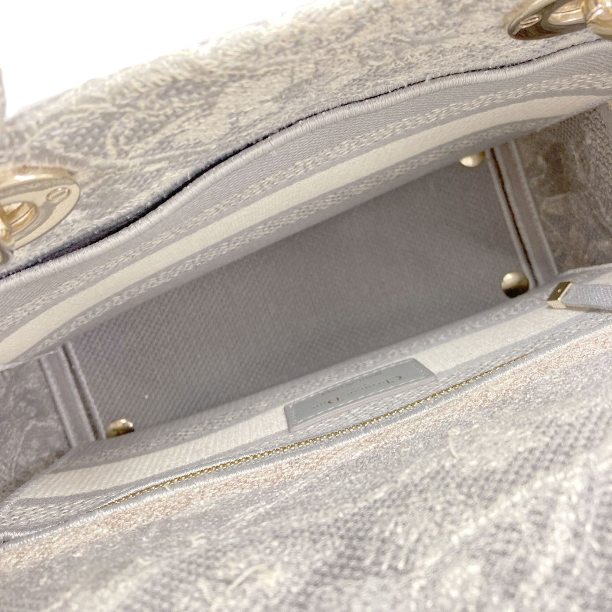 Christian Dior Gray Canvas Handbag (Pre-Owned)