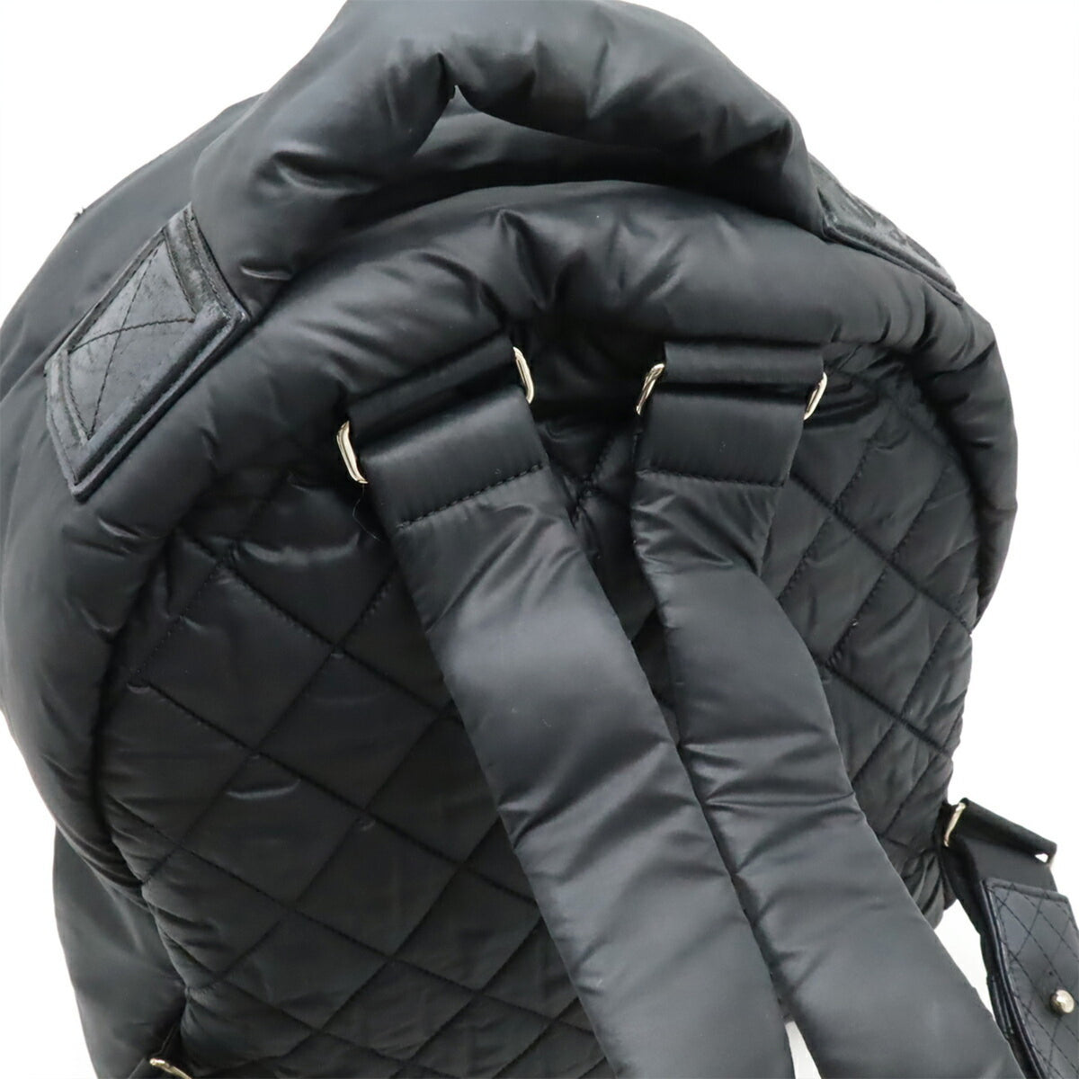 Chanel Black Bordeaux Nylon Leather Backpack (Pre-Owned)