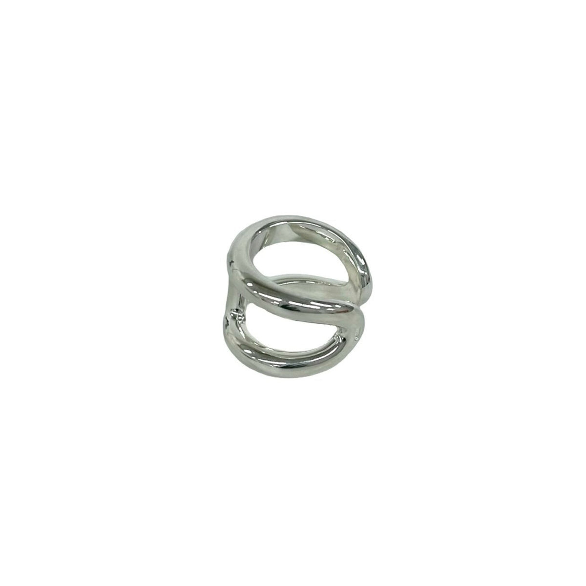 Hermes Silver Silver 925 Band Ring (Pre-Owned)