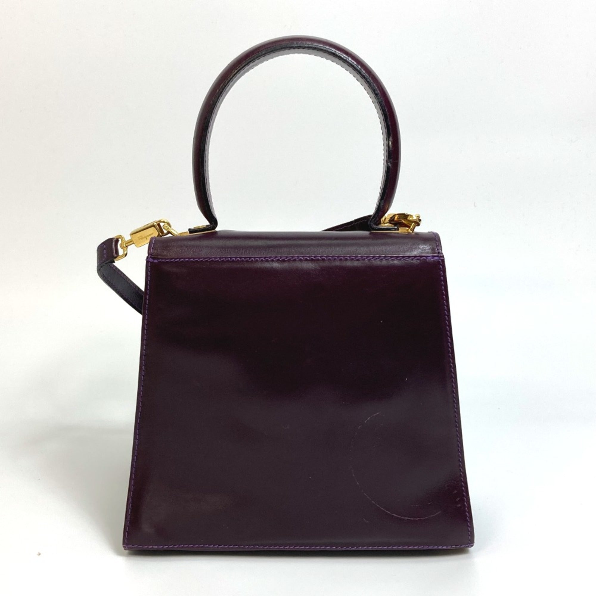 Salvatore Ferragamo Purple Leather Handbag (Pre-Owned)