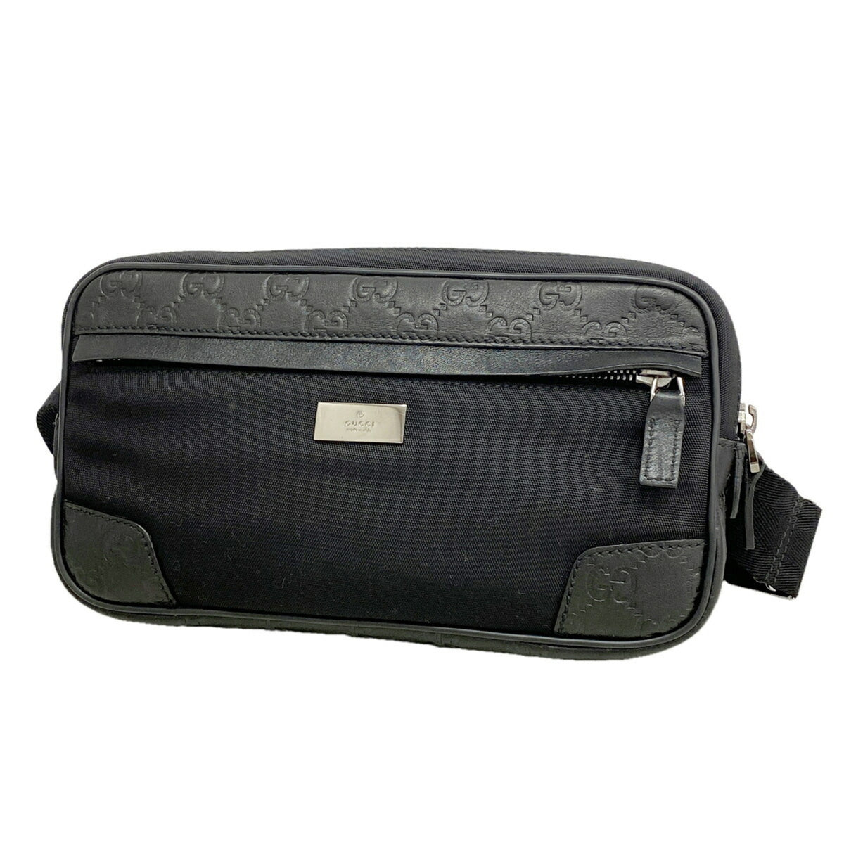 Gucci Black Leather Nylon Fanny Pack (Pre-Owned)