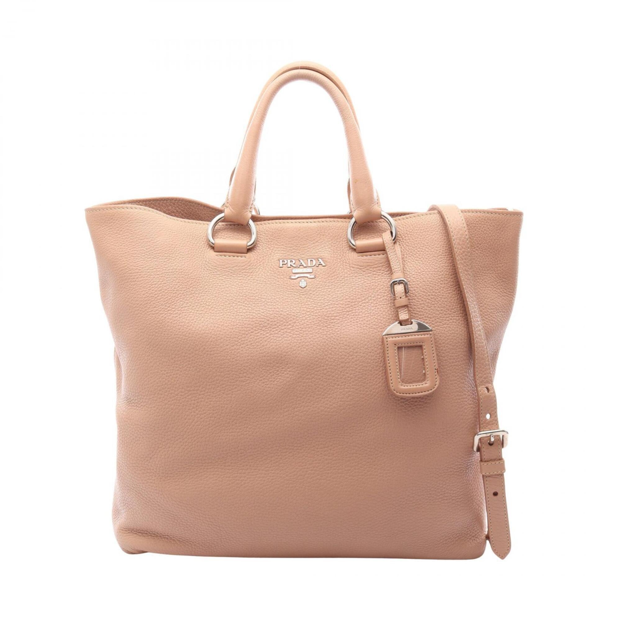 Prada Pink Leather Handbag Tote Bag (Pre-Owned)