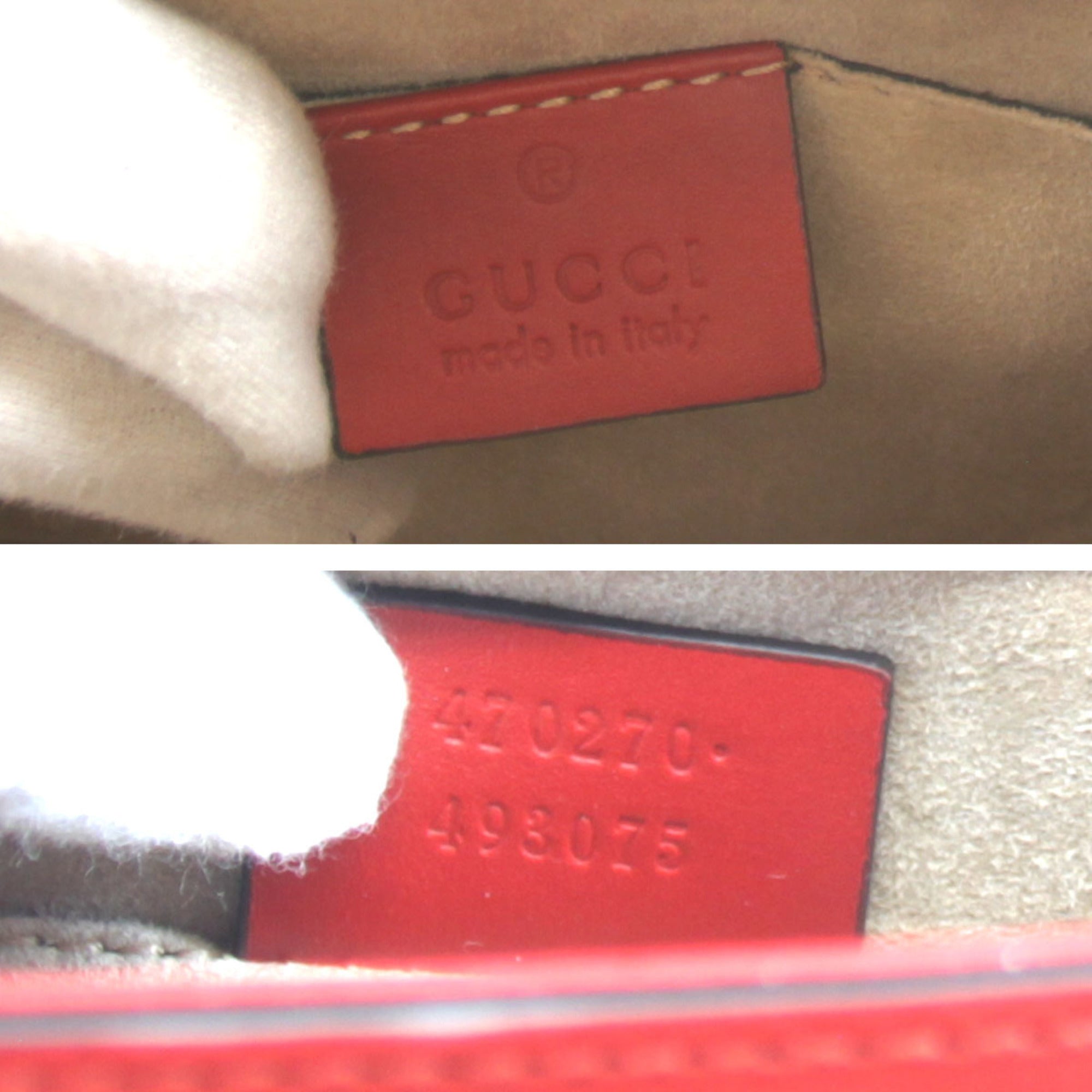 Gucci Red Color Leather Shoulder Bag (Pre-Owned)