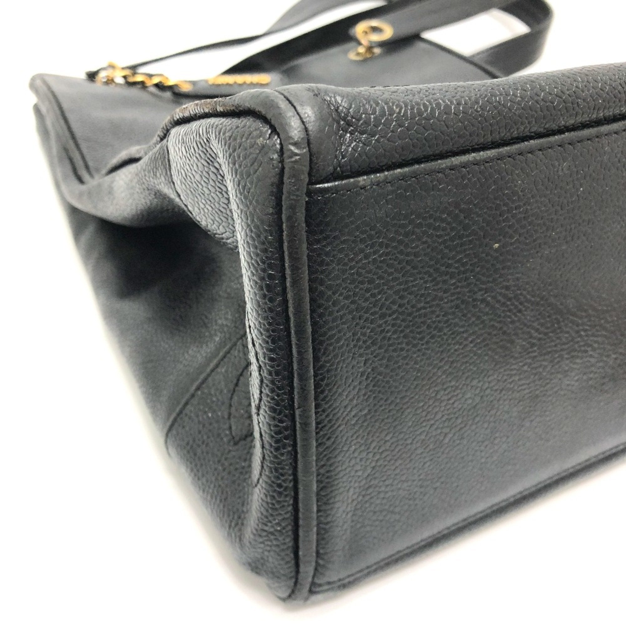 Chanel Black Leather Tote Bag (Pre-Owned)