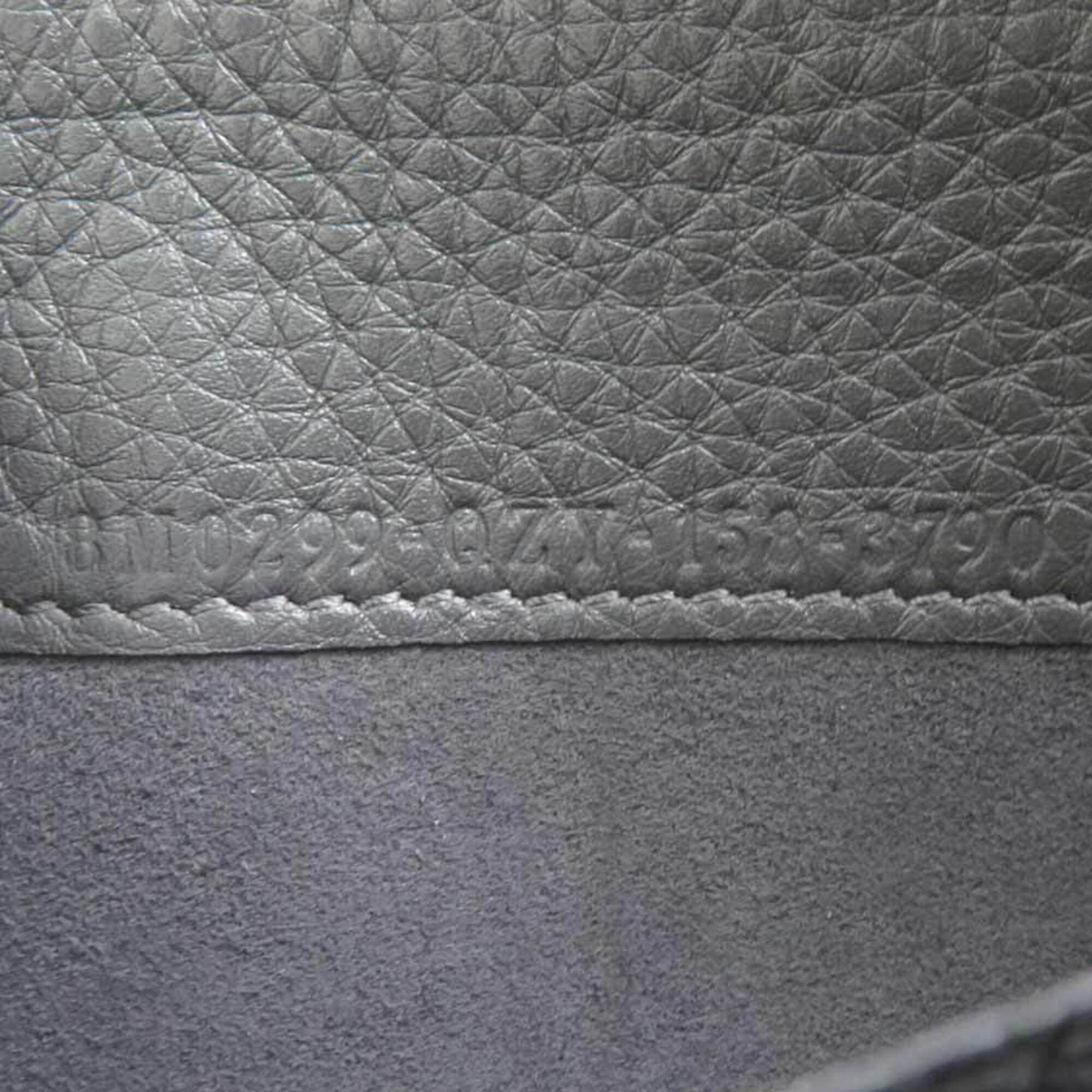 Fendi Gray Leather Long Wallet (Bi-Fold) (Pre-Owned)