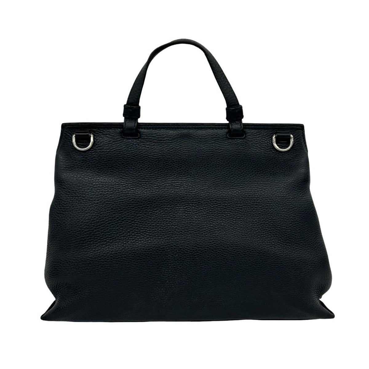 Gucci Black Leather Handbag Shoulder Bag Tote Bag (Pre-Owned)