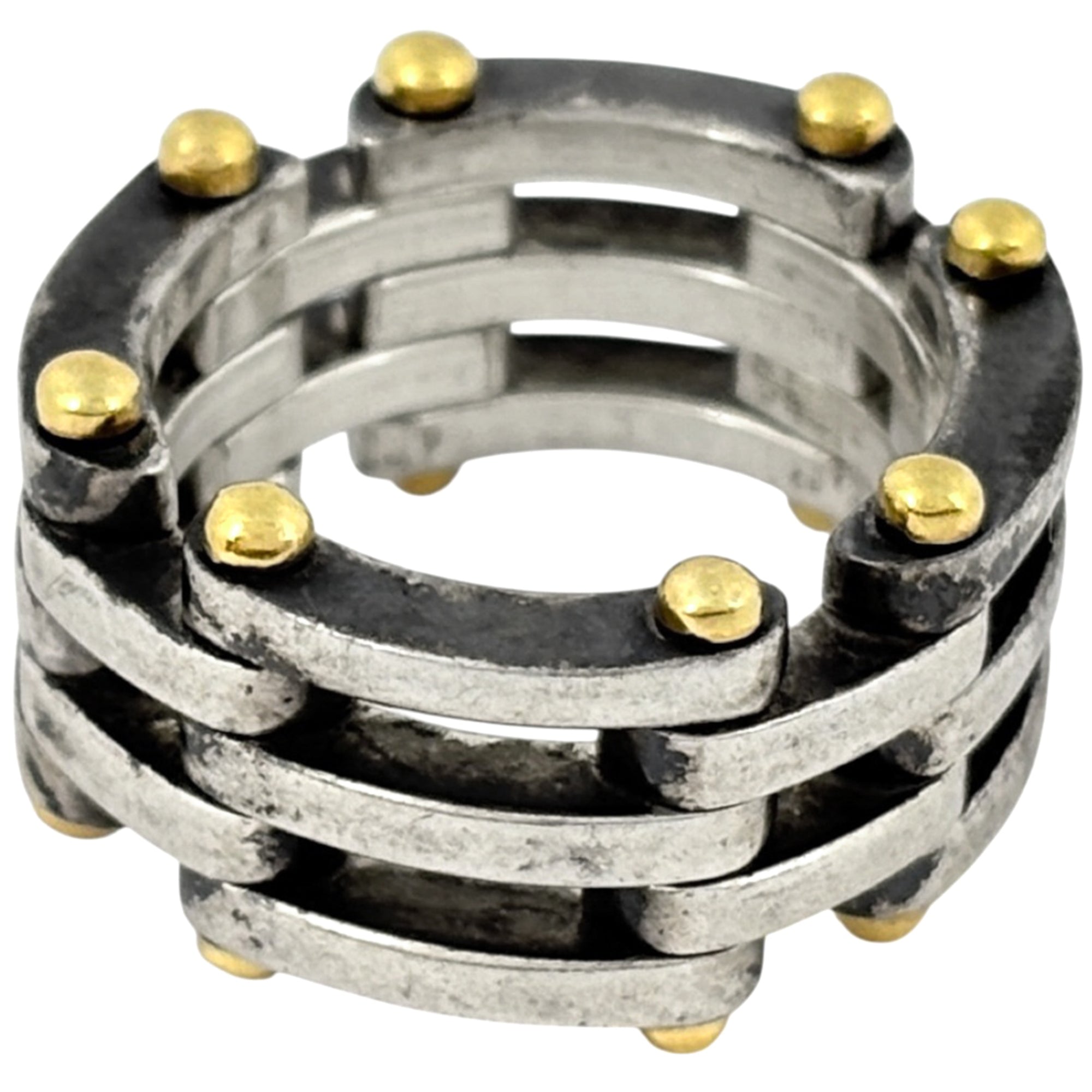 Tiffany Gold Silver Gold (18K) Silver Band Ring (Pre-Owned)