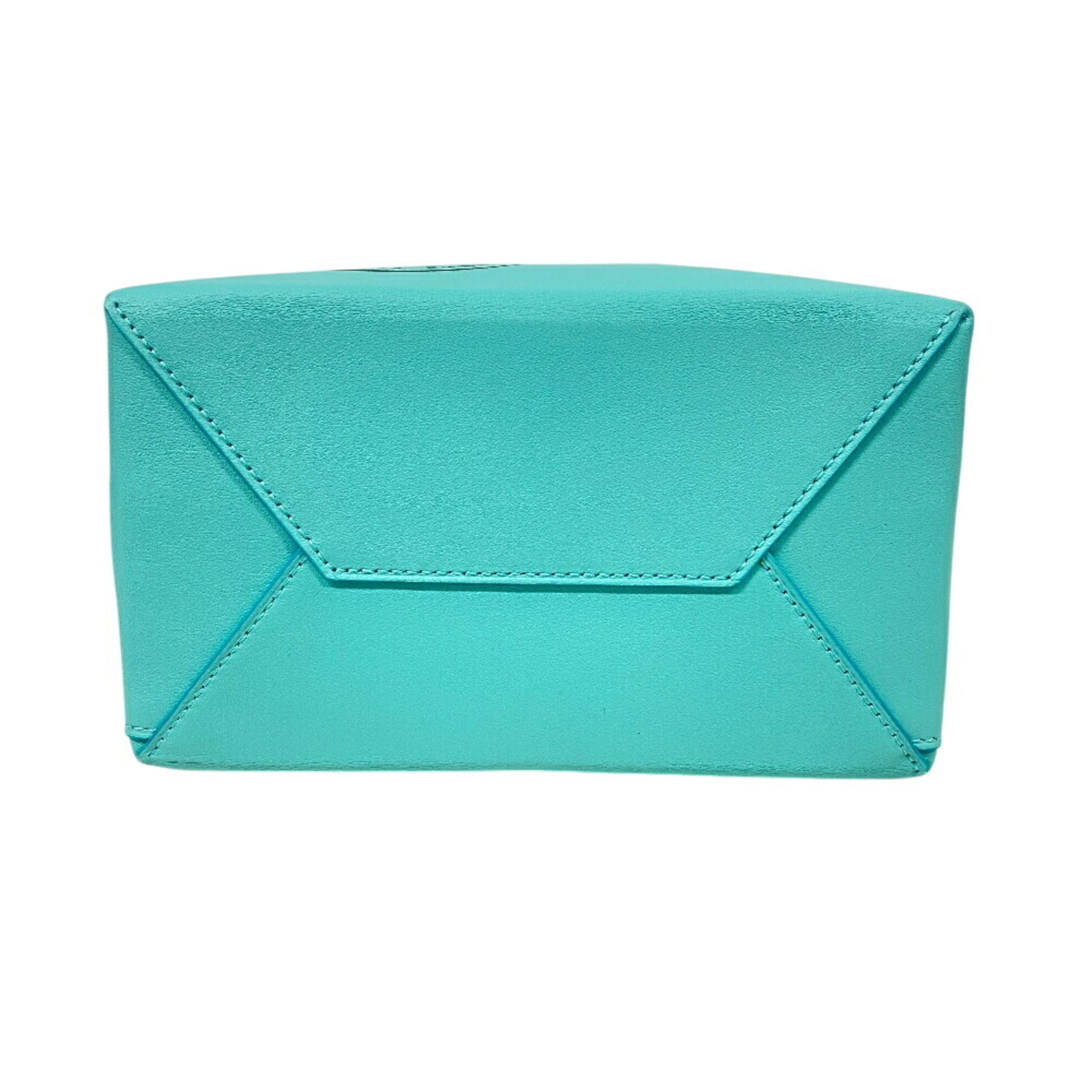 Tiffany Tiffany Blue Leather Tote Bag (Pre-Owned)