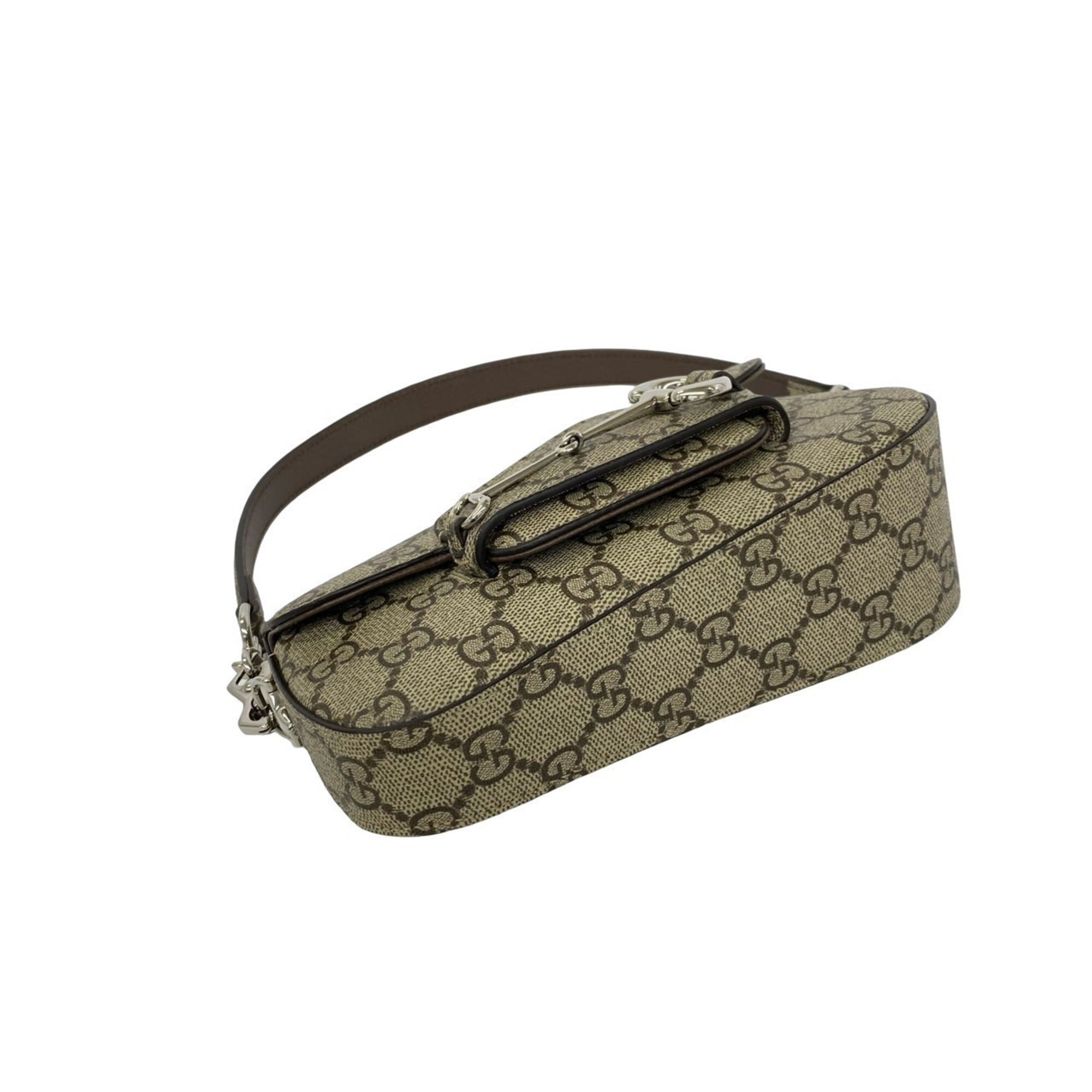 Gucci Brown Leather Pvc Handbag Shoulder Bag (Pre-Owned)